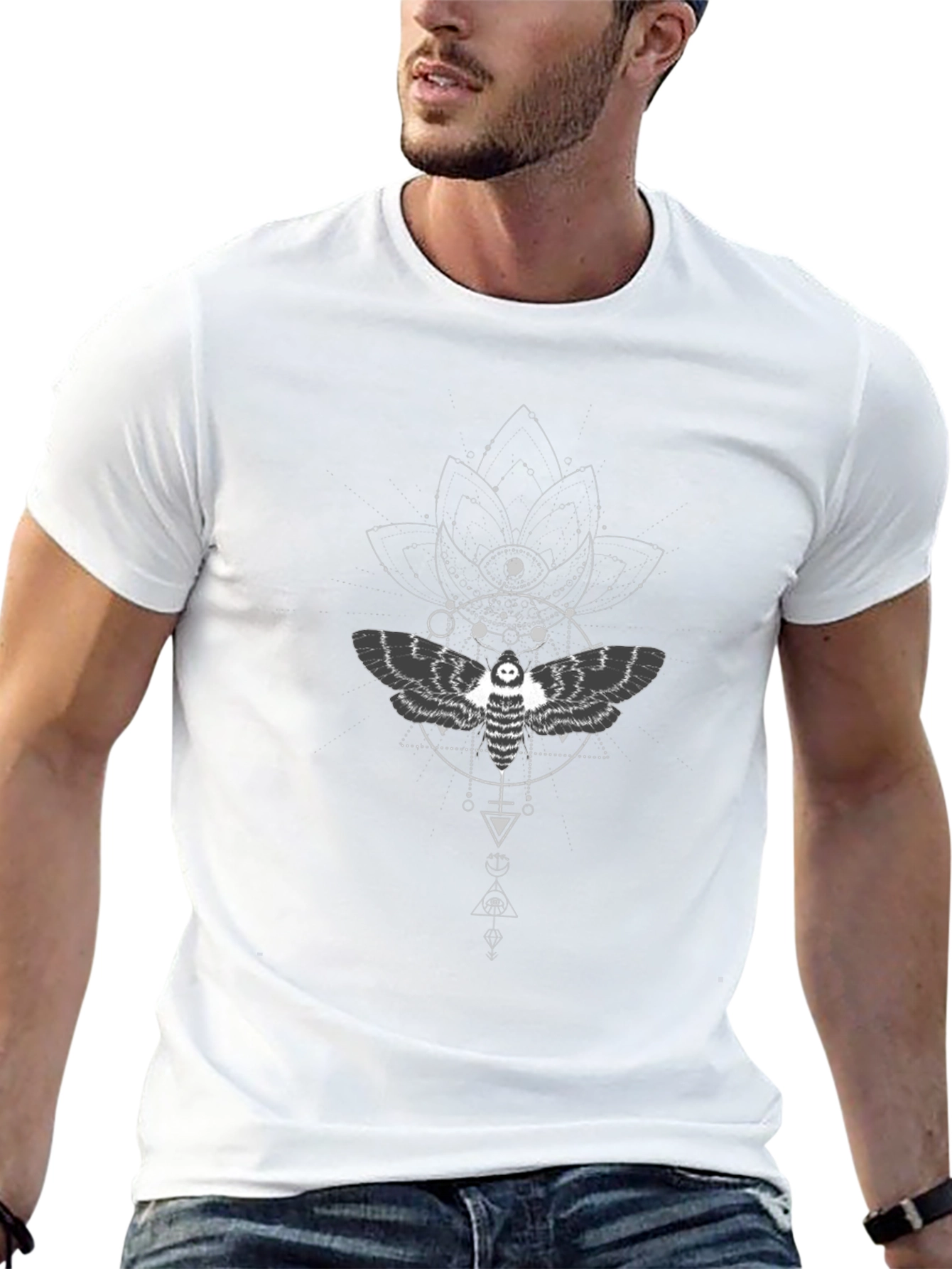 Mystic Moth Graphic Tee - Black Cotton T-Shirt