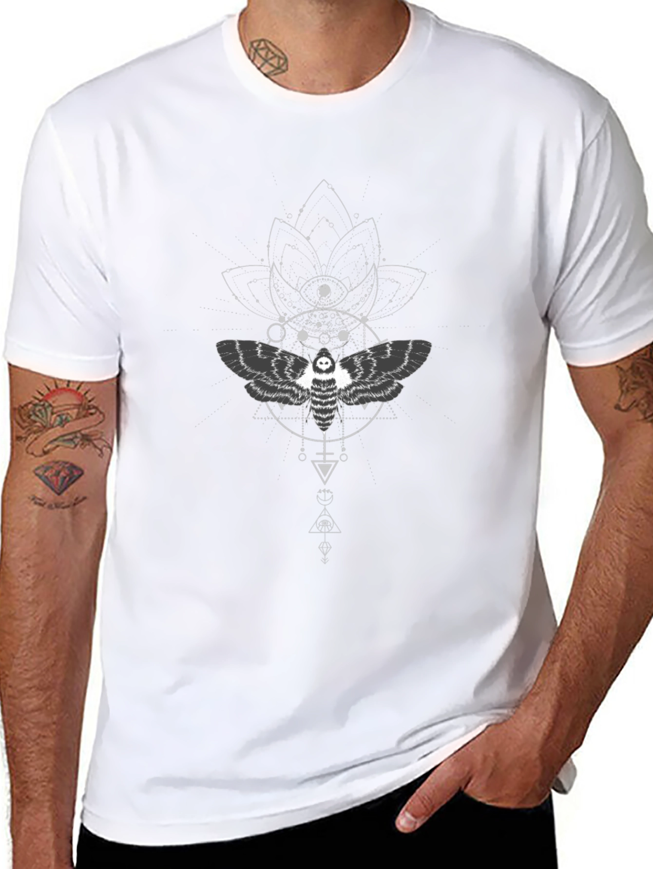 Mystic Moth Graphic Tee - Black Cotton T-Shirt