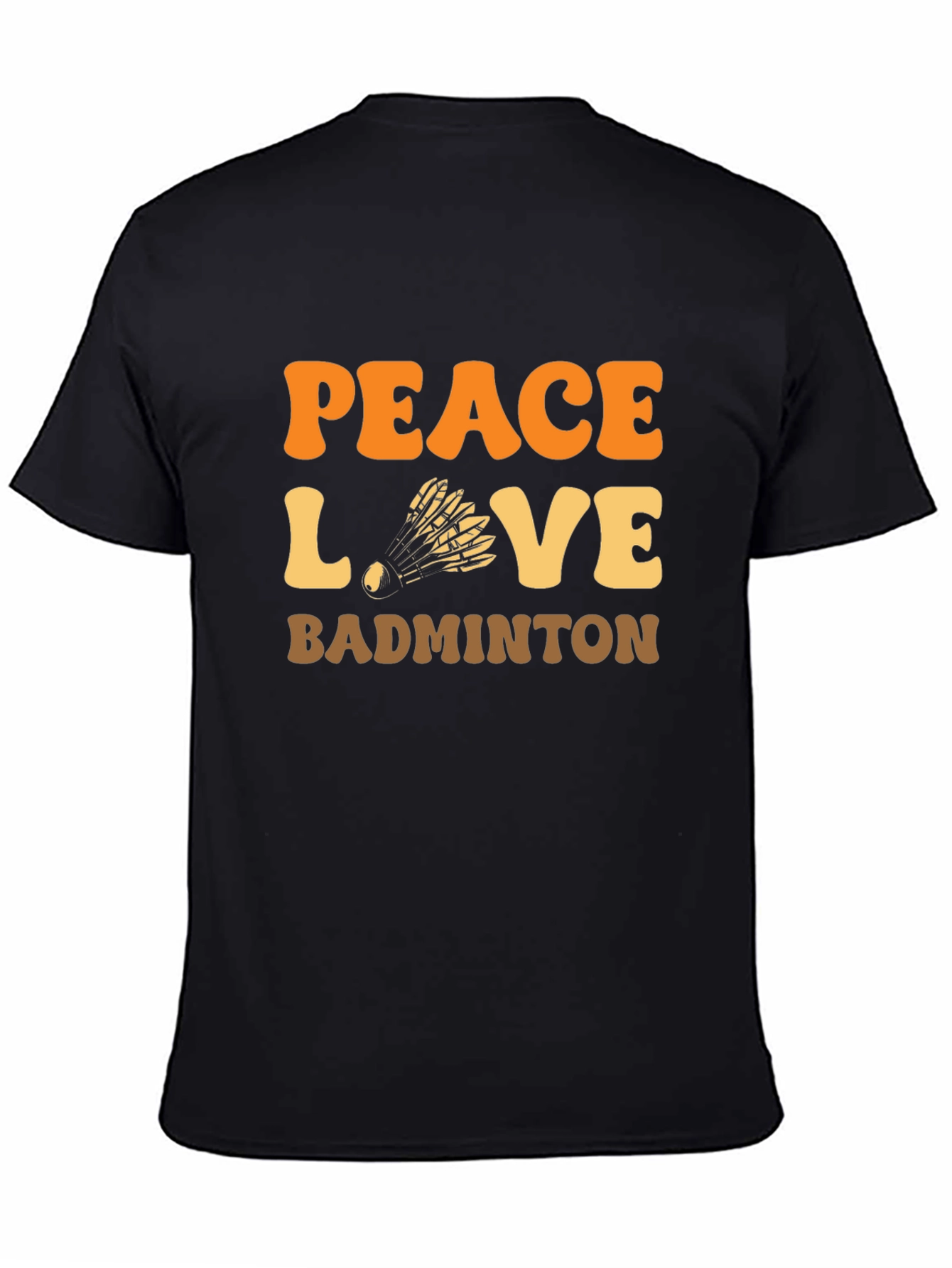 Peace Love Badminton T-Shirt Retro Design
