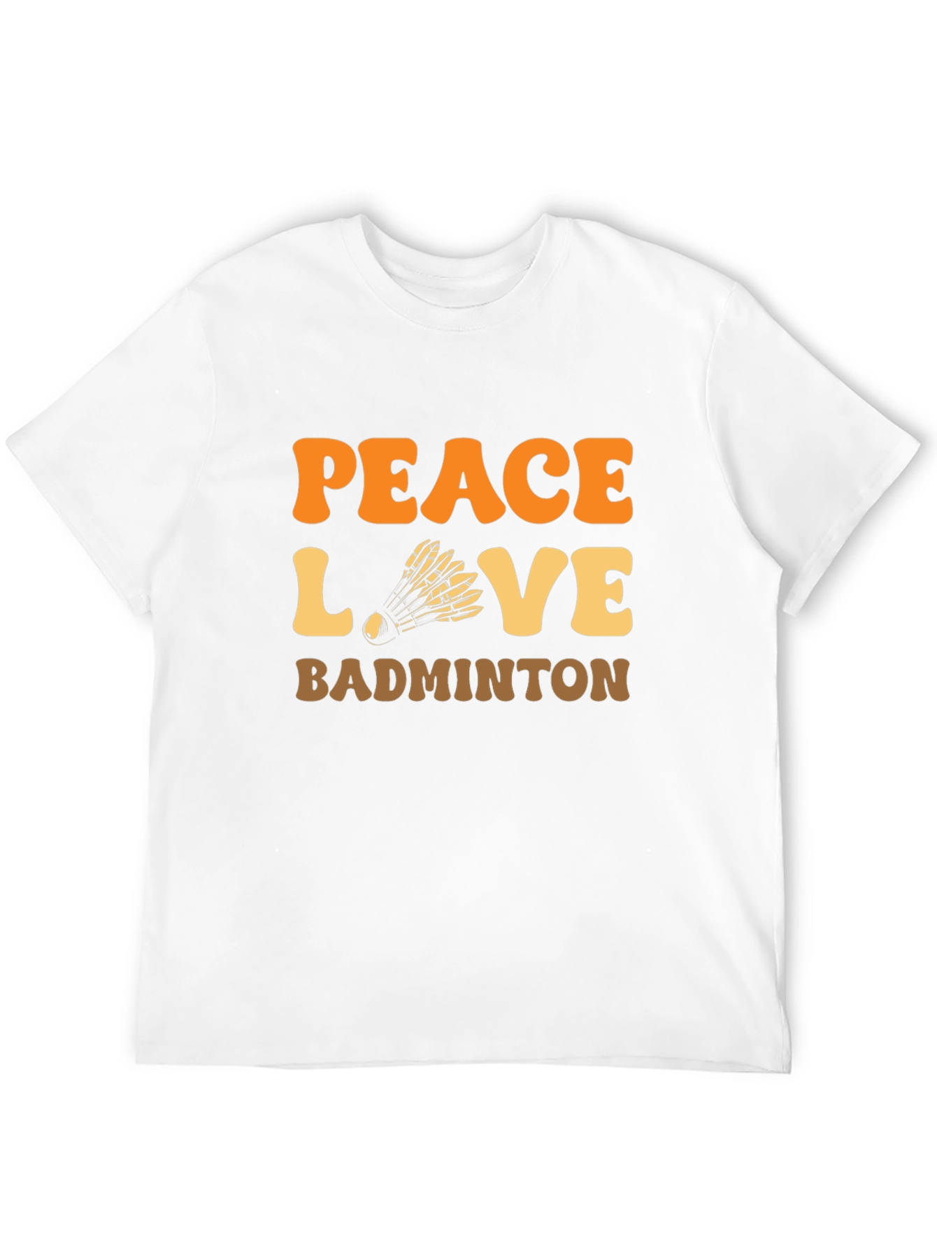Peace Love Badminton T-Shirt Retro Design