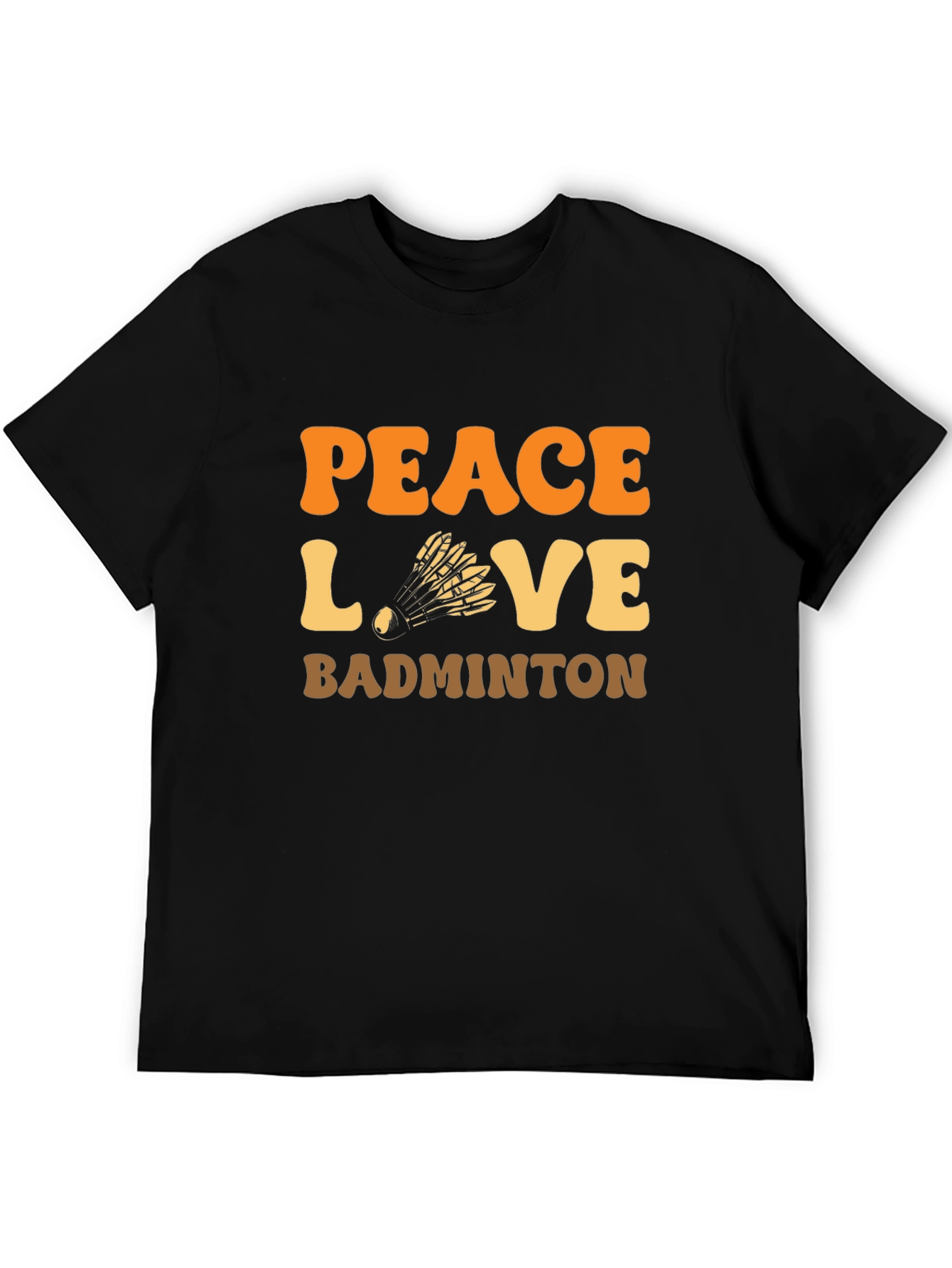 Peace Love Badminton T-Shirt Retro Design