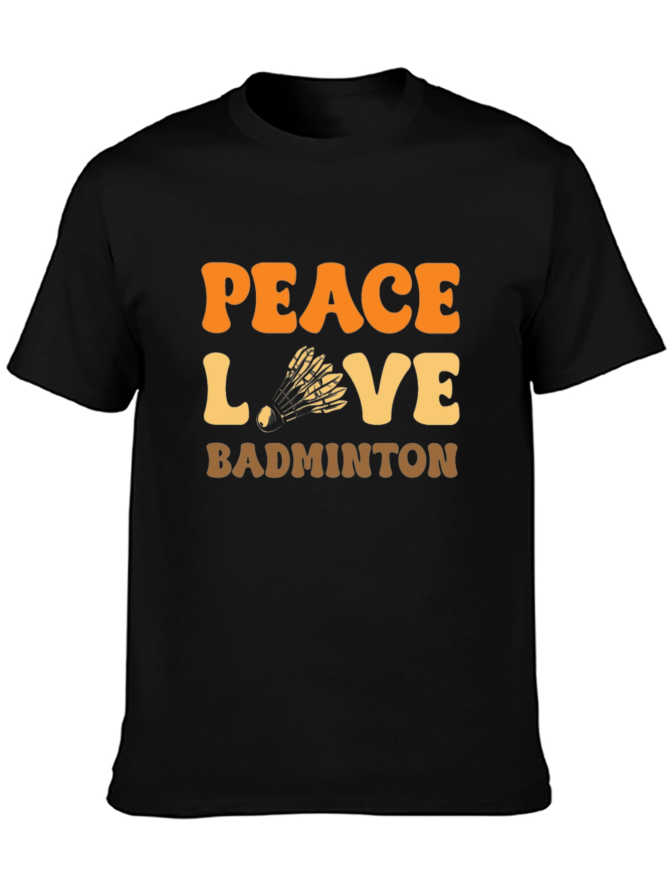 Peace Love Badminton T-Shirt Retro Design