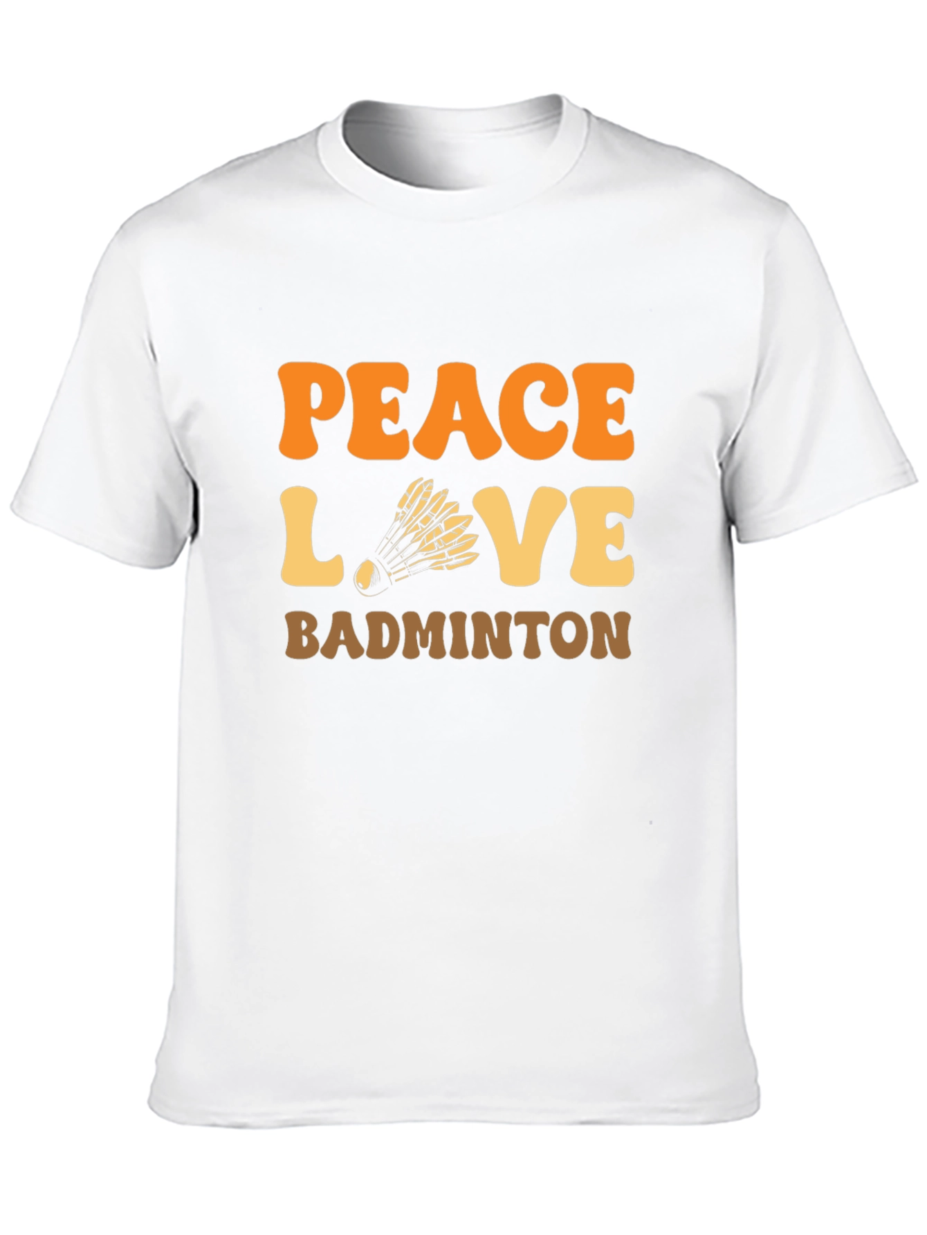 Peace Love Badminton T-Shirt Retro Design