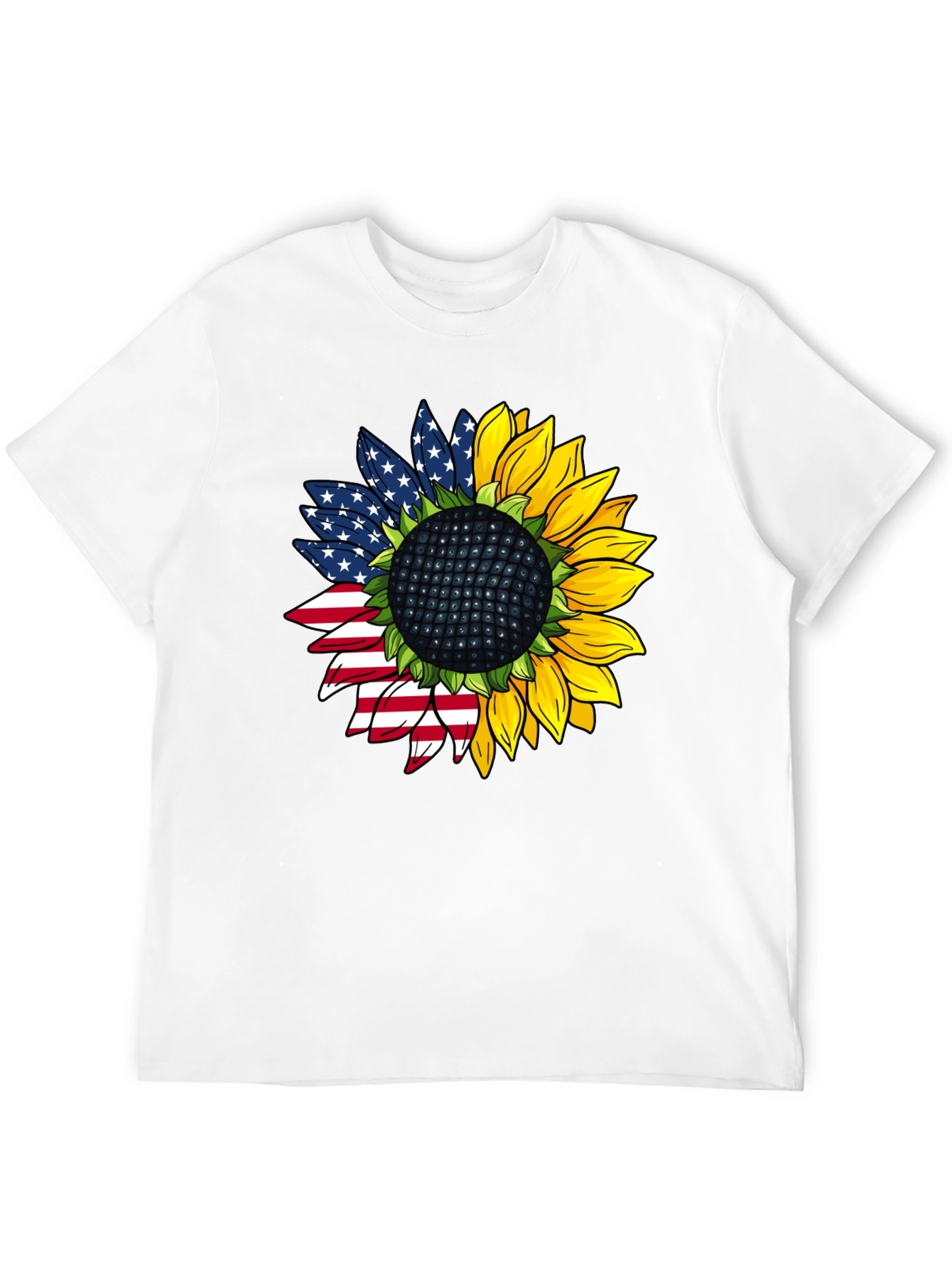 American Flag Sunflower Graphic Tee