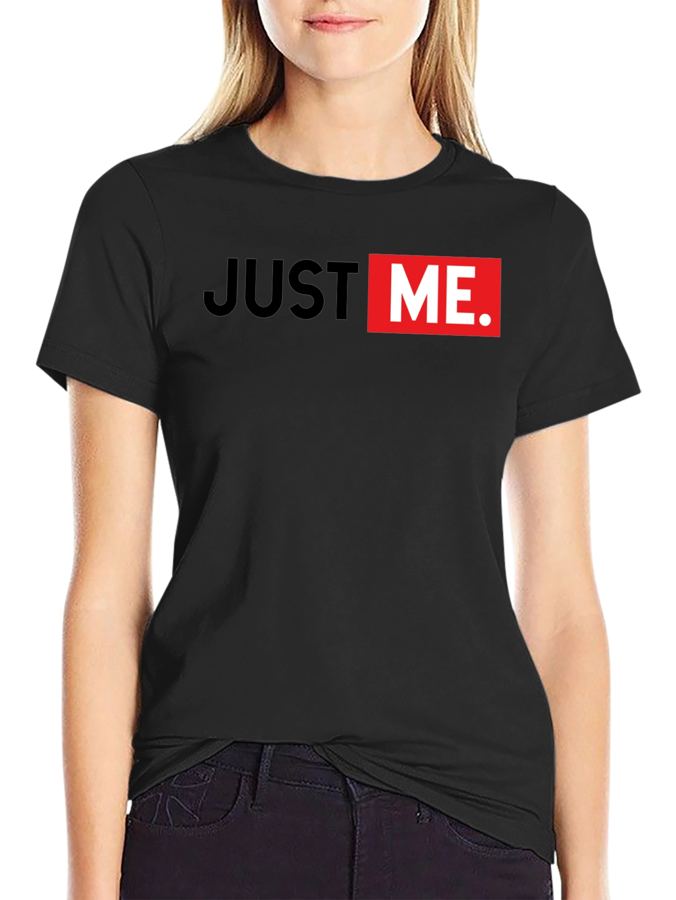 Just Me Graphic Print Mens Black T-Shirt