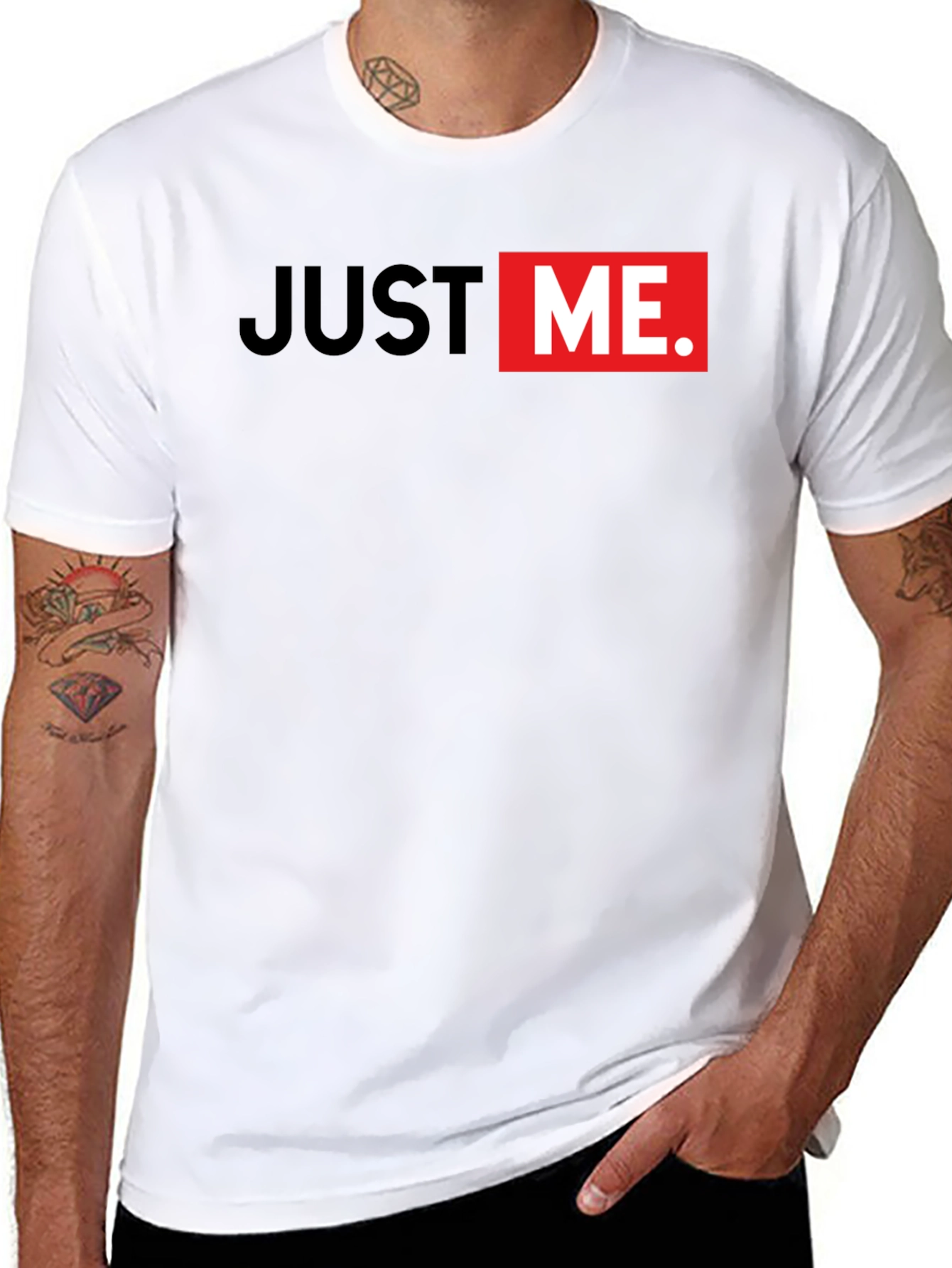 Just Me Graphic Print Mens Black T-Shirt
