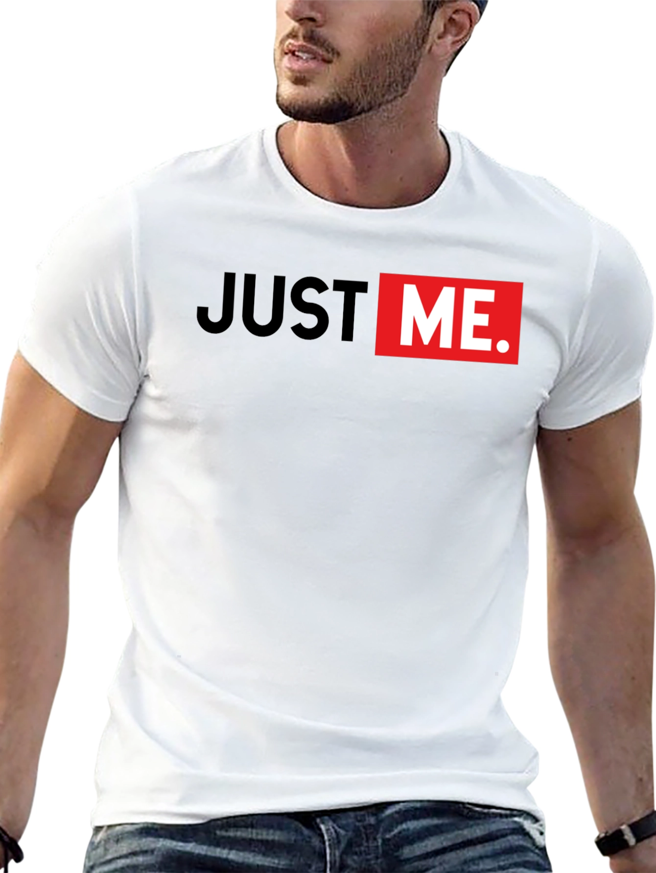 Just Me Graphic Print Mens Black T-Shirt