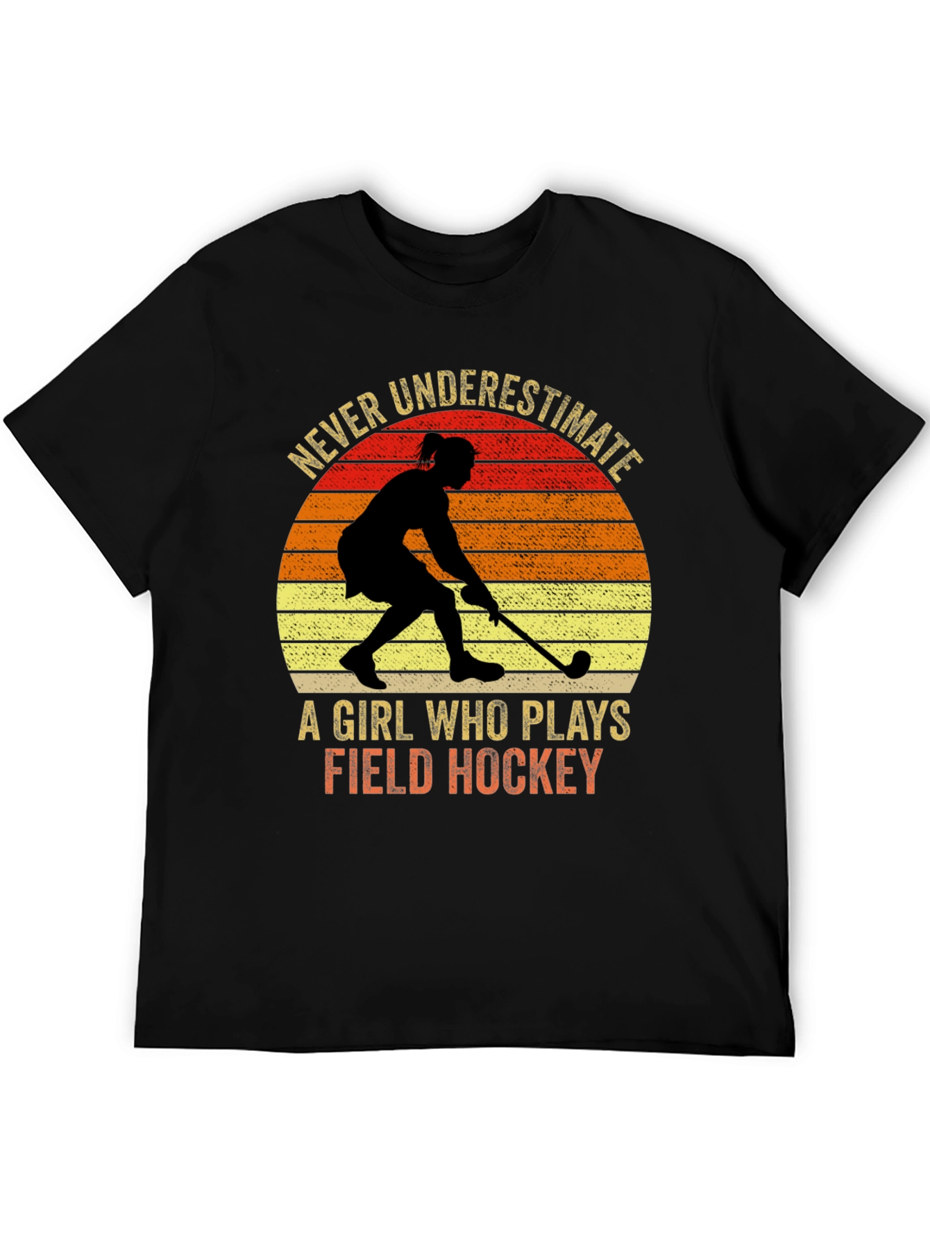 Field Hockey Girl Silhouette Graphic Tee