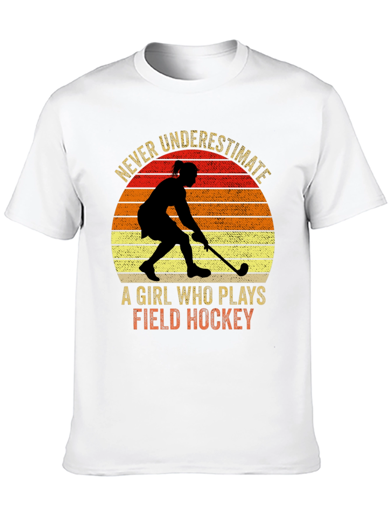 Field Hockey Girl Silhouette Graphic Tee