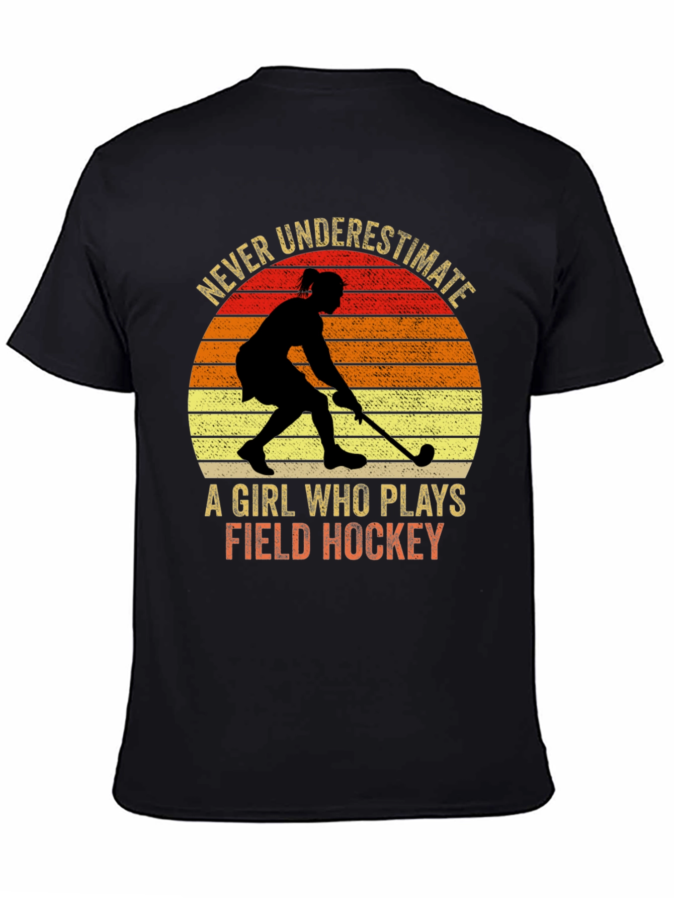 Field Hockey Girl Silhouette Graphic Tee