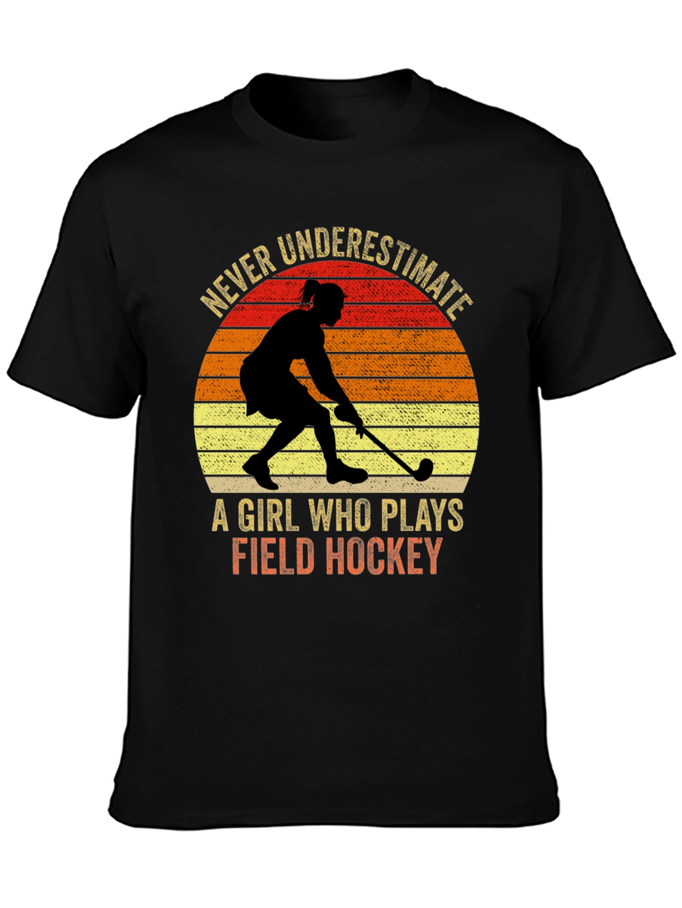 Field Hockey Girl Silhouette Graphic Tee