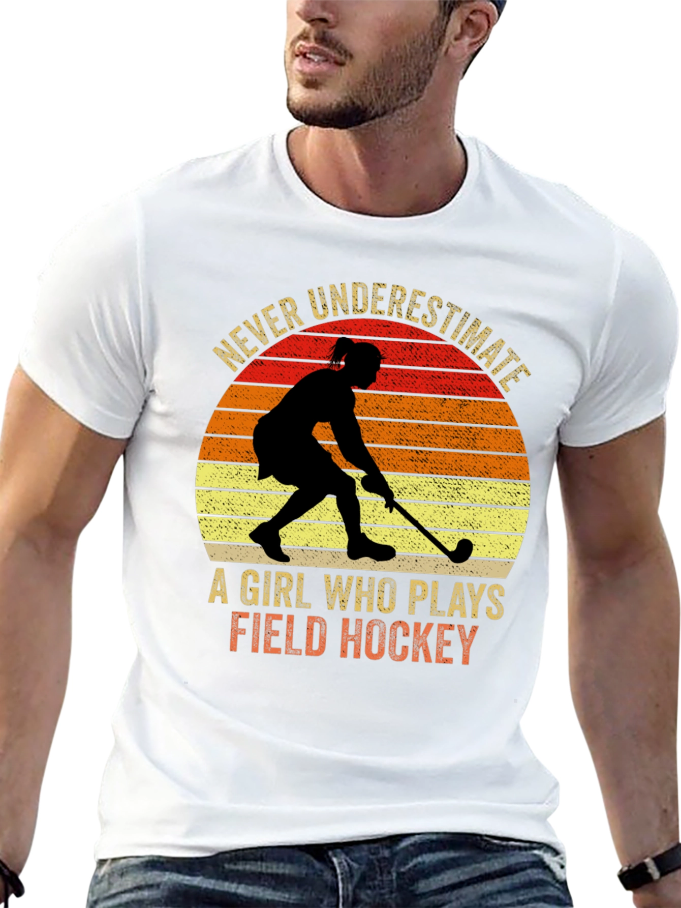 Field Hockey Girl Silhouette Graphic Tee