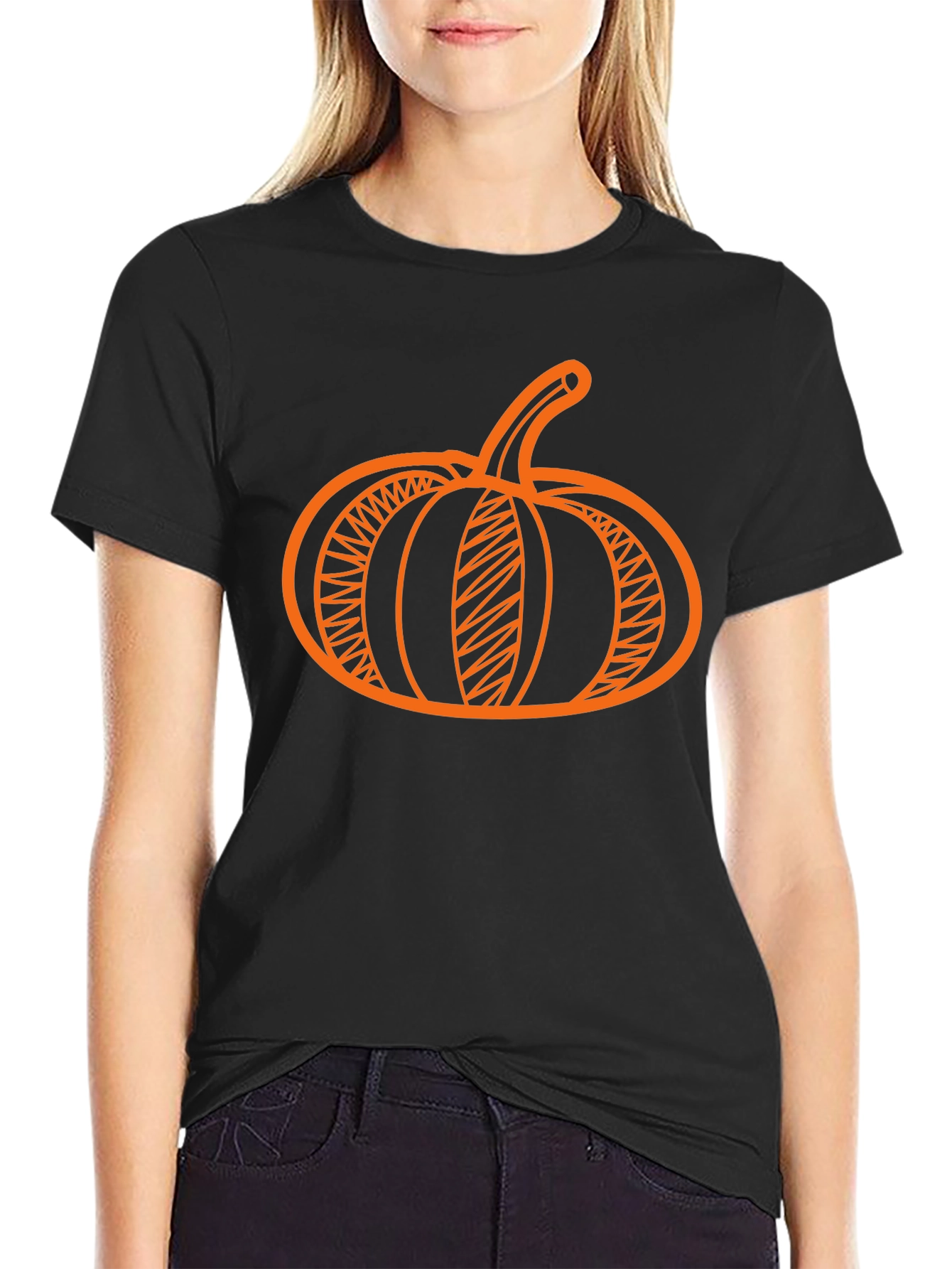 Pumpkin Halloween T-Shirt - Black