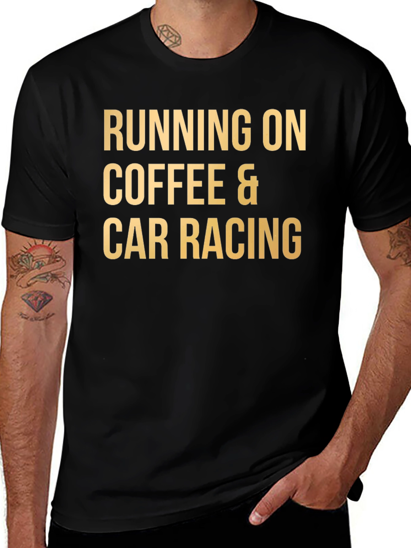 Coffee & Car Racing T-Shirt - Black Tee