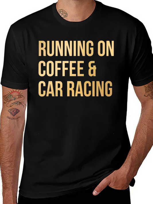 Coffee & Car Racing T-Shirt - Black Tee