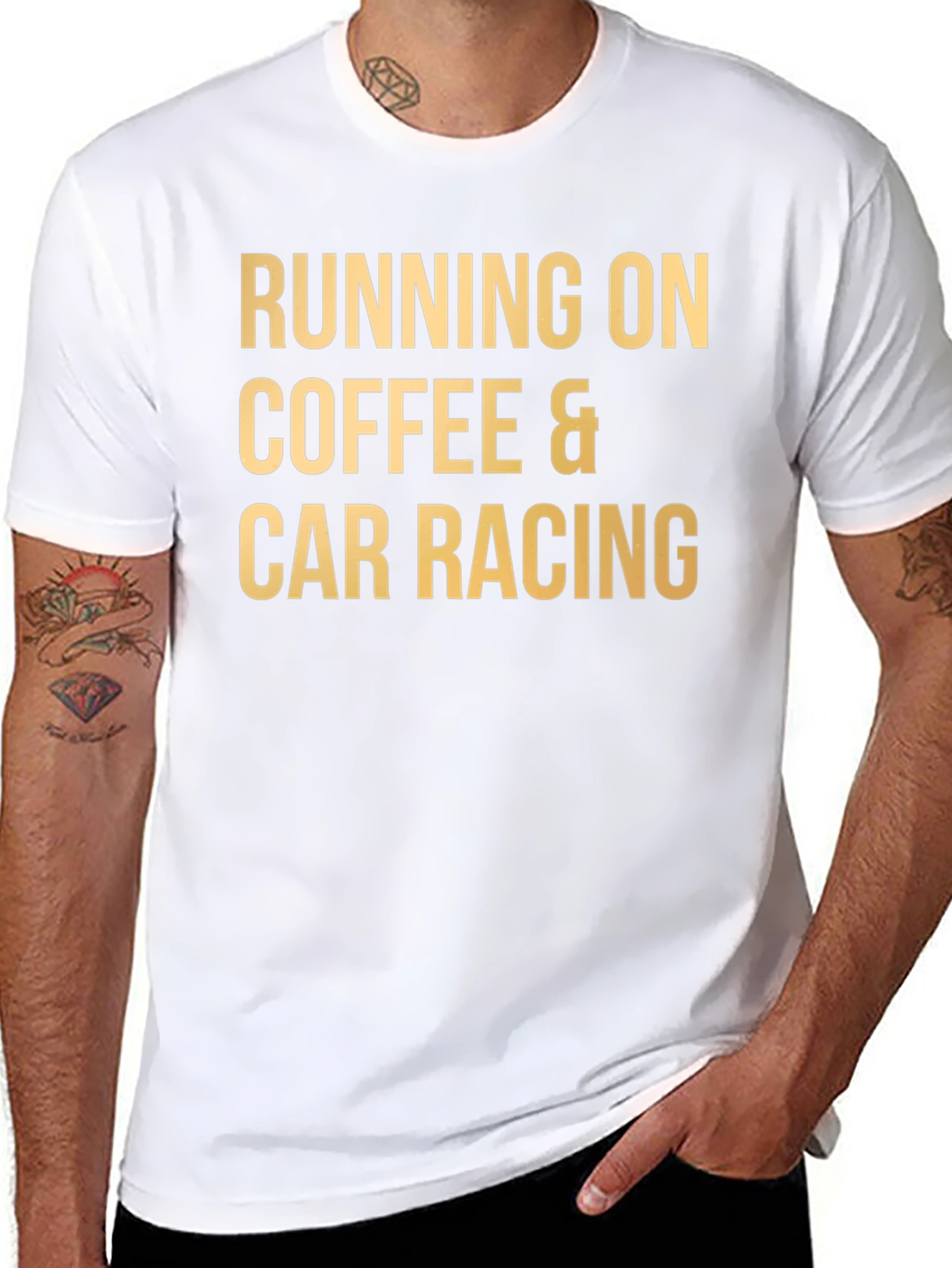 Coffee & Car Racing T-Shirt - Black Tee