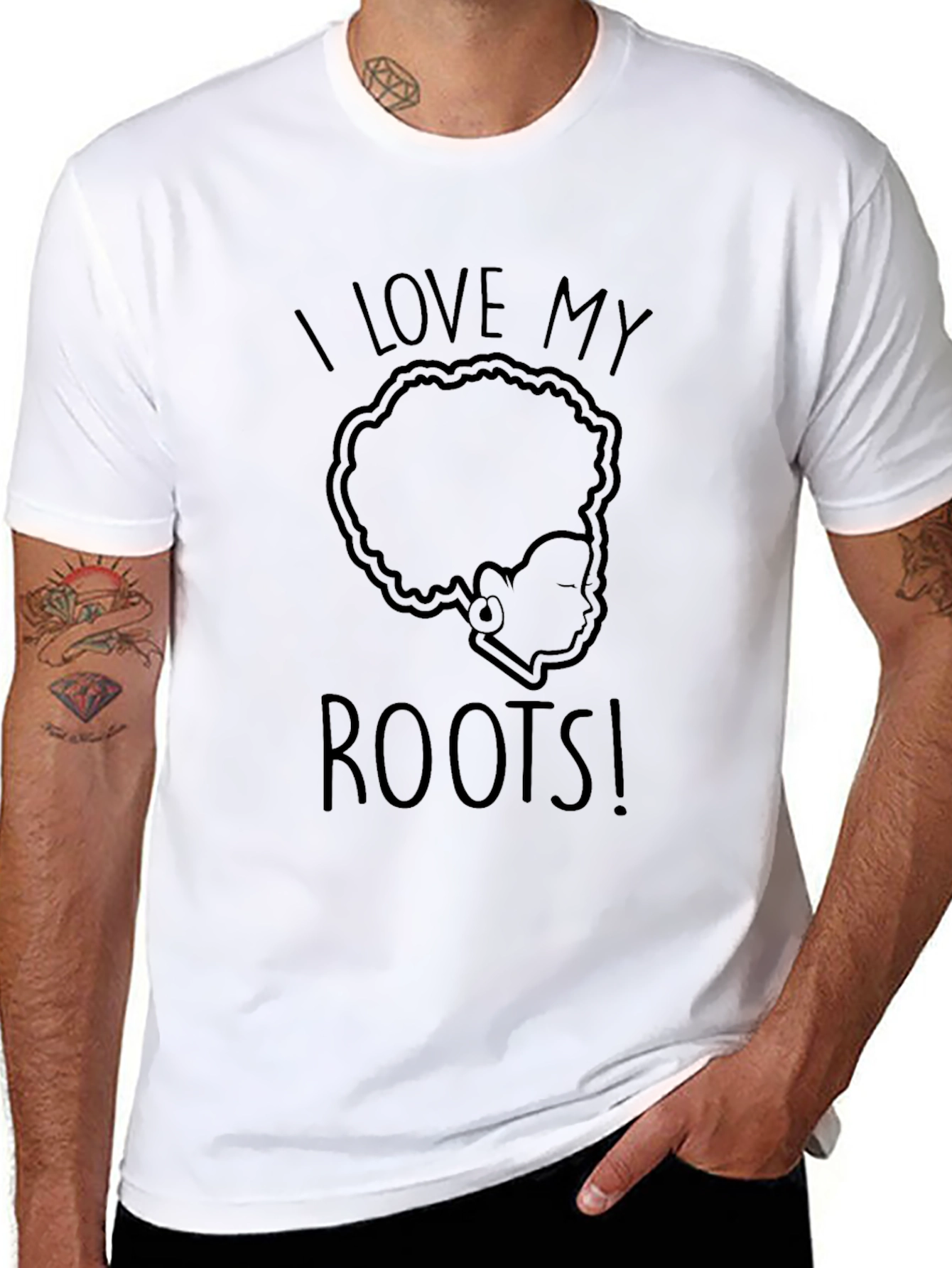 I Love My Roots Graphic T-Shirt Black