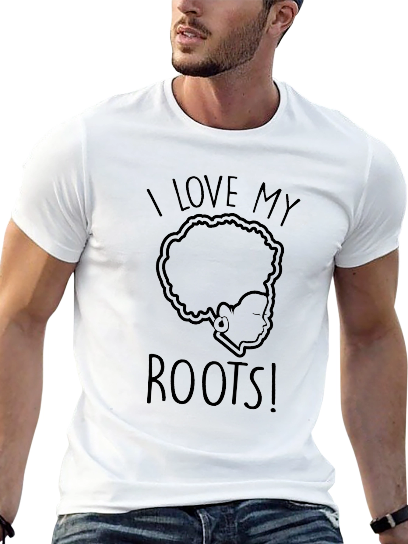 I Love My Roots Graphic T-Shirt Black