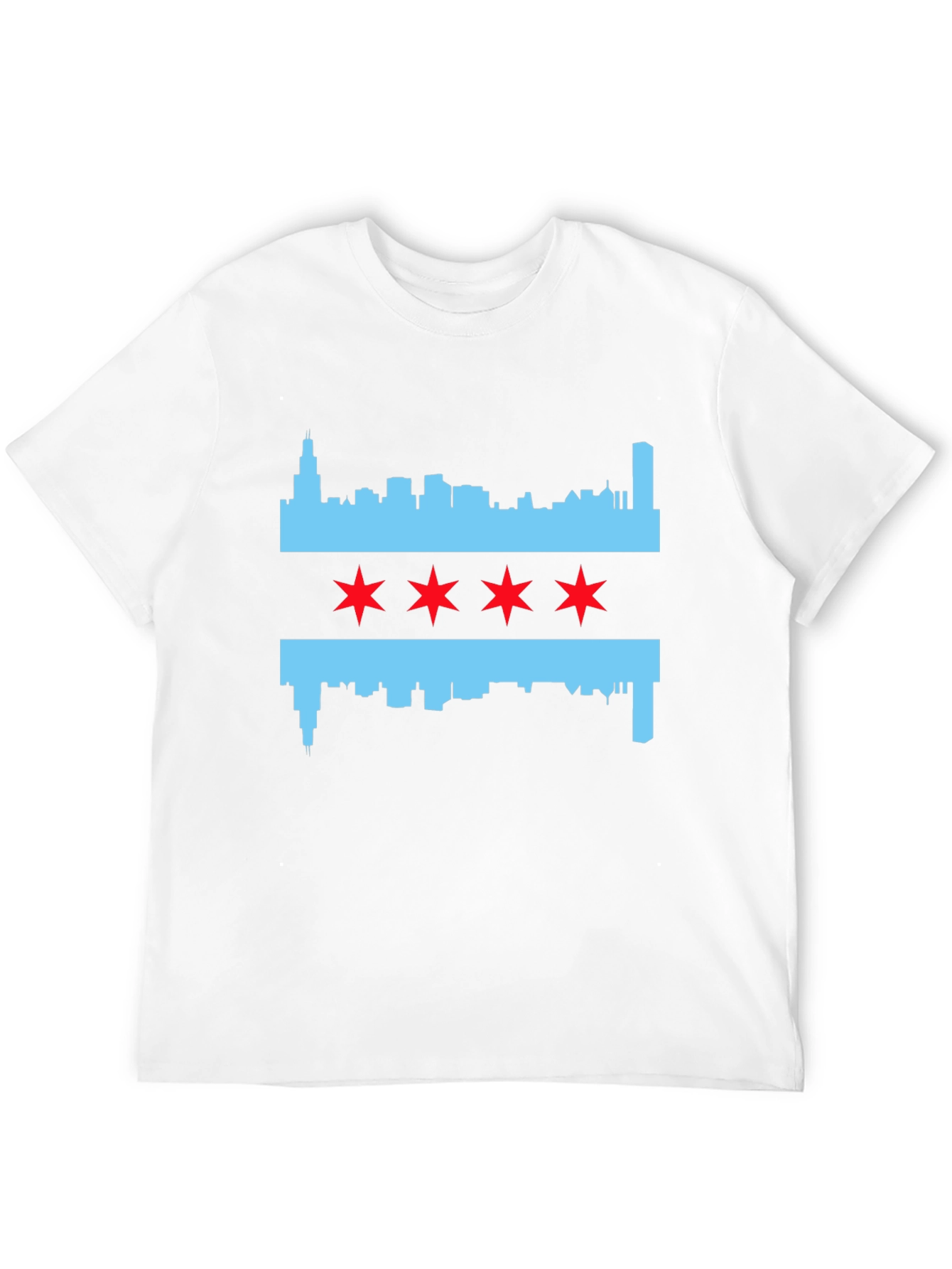 Chicago Flag T-Shirt - City Skyline and Stars