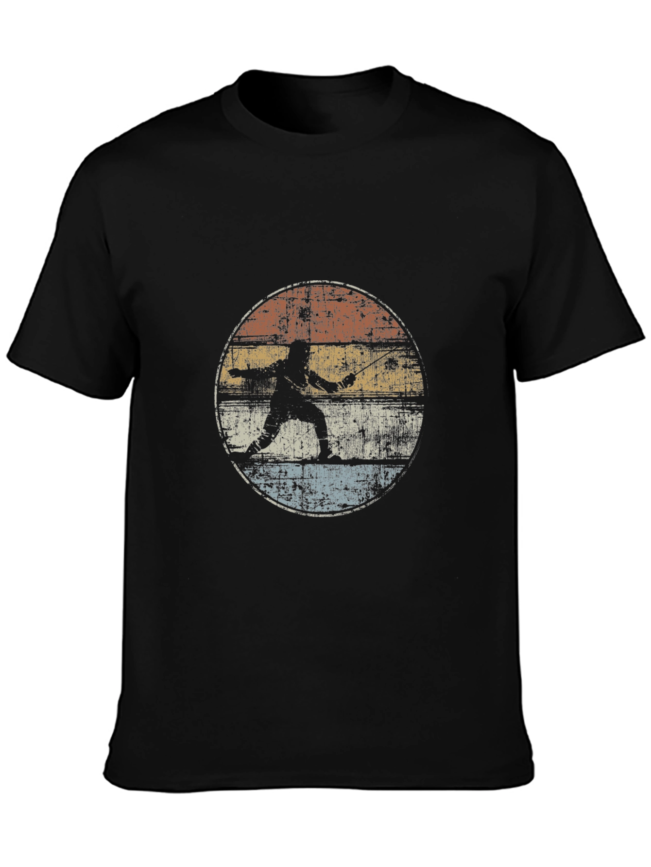 Fencing Silhouette Black T-Shirt