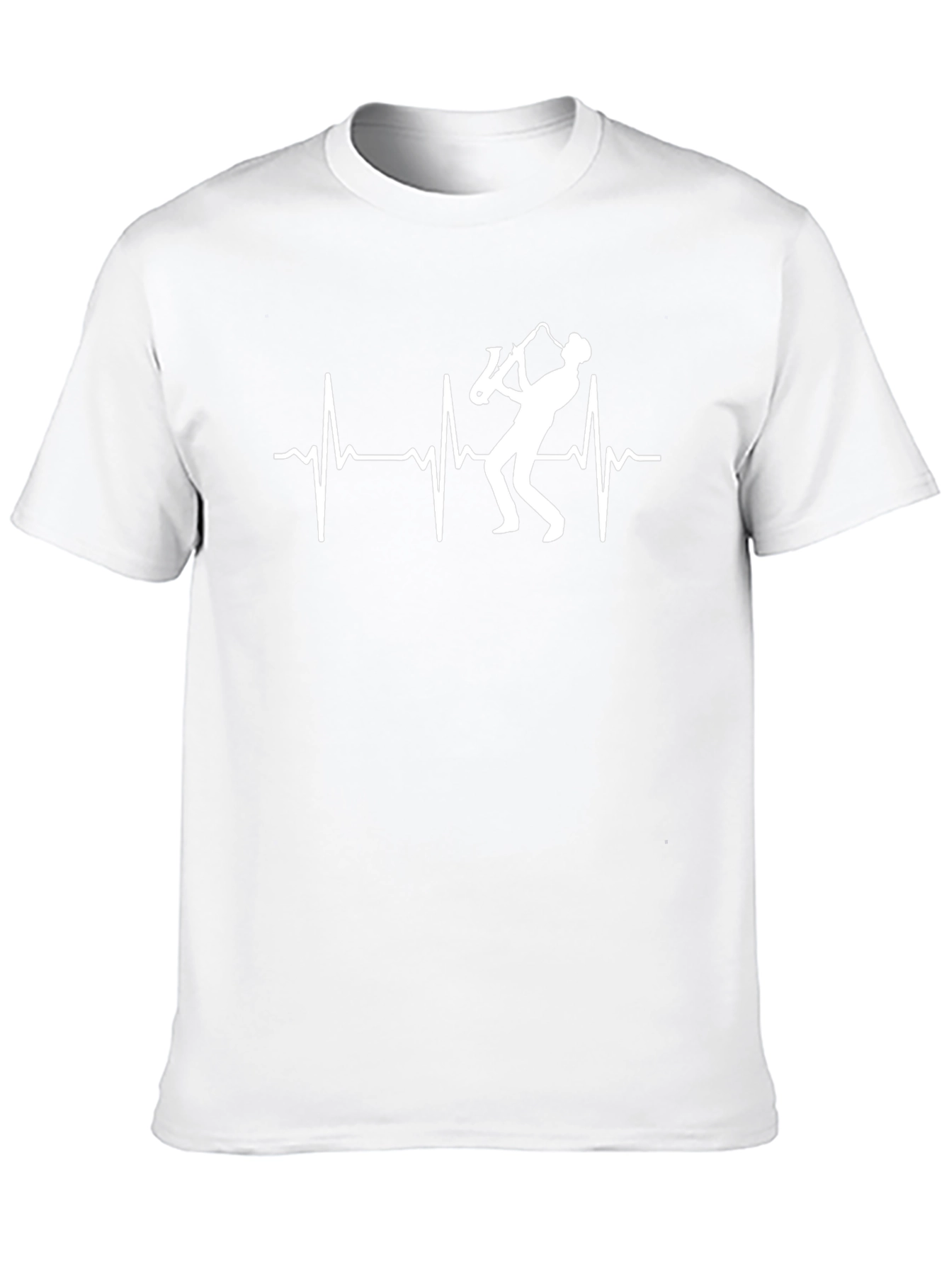 Saxophone Heartbeat T-Shirt - Music Lover Tee