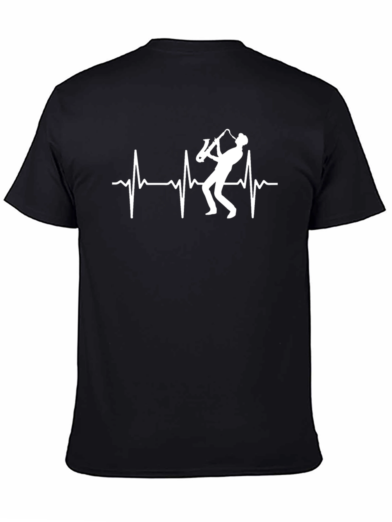 Saxophone Heartbeat T-Shirt - Music Lover Tee