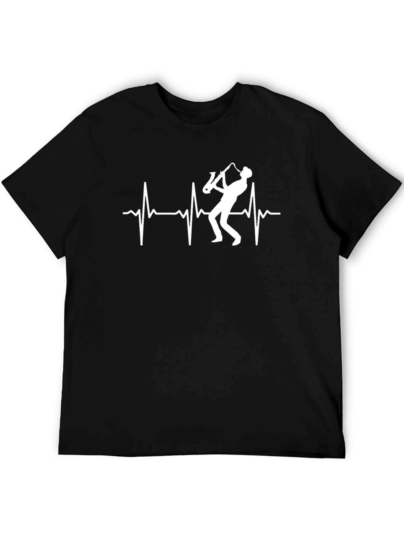 Saxophone Heartbeat T-Shirt - Music Lover Tee