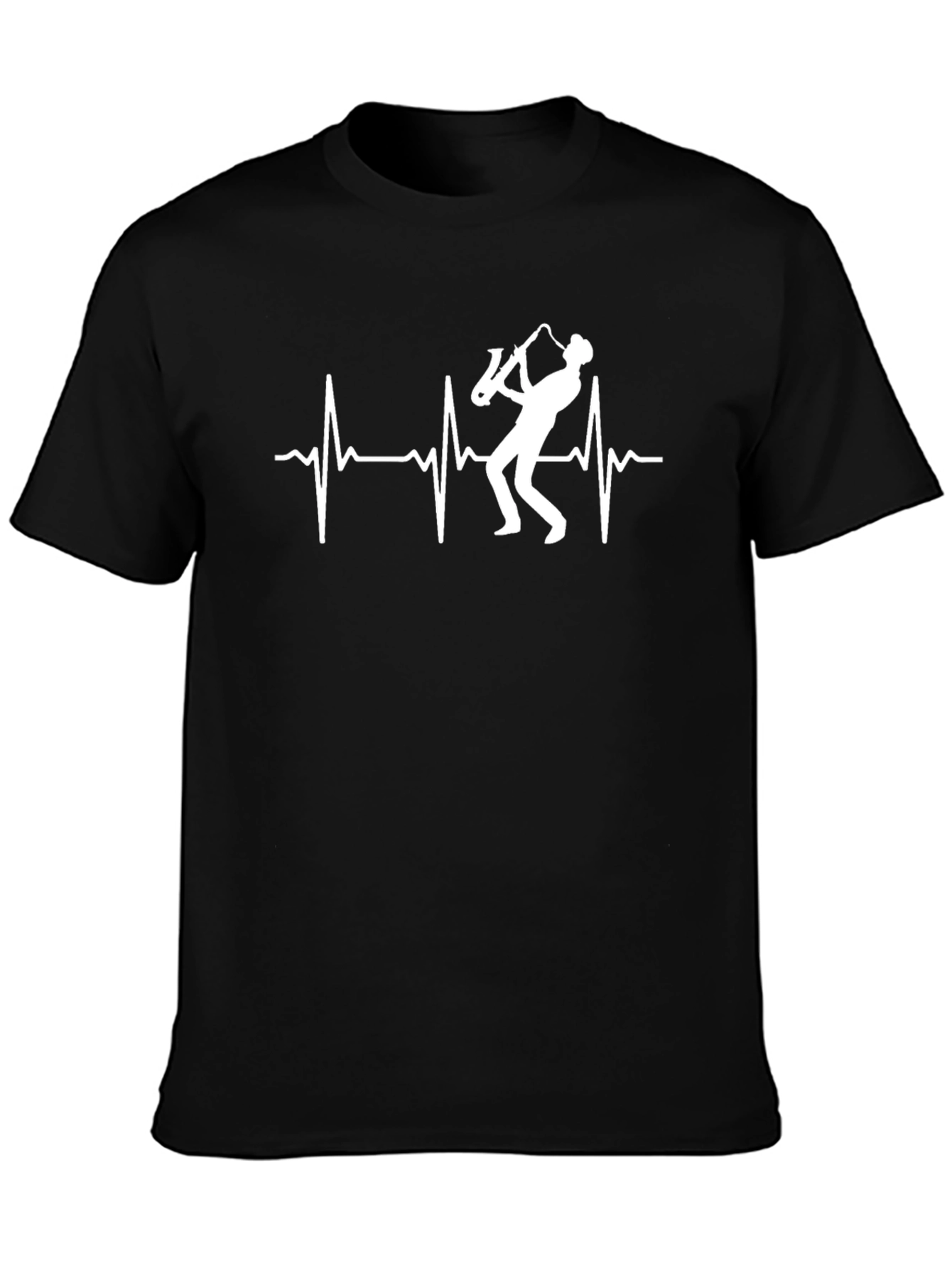 Saxophone Heartbeat T-Shirt - Music Lover Tee
