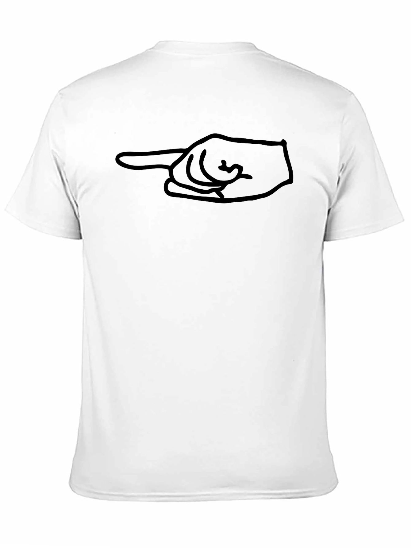 Pointing Hand Graphic Tee - Black Cotton Casual Shirt