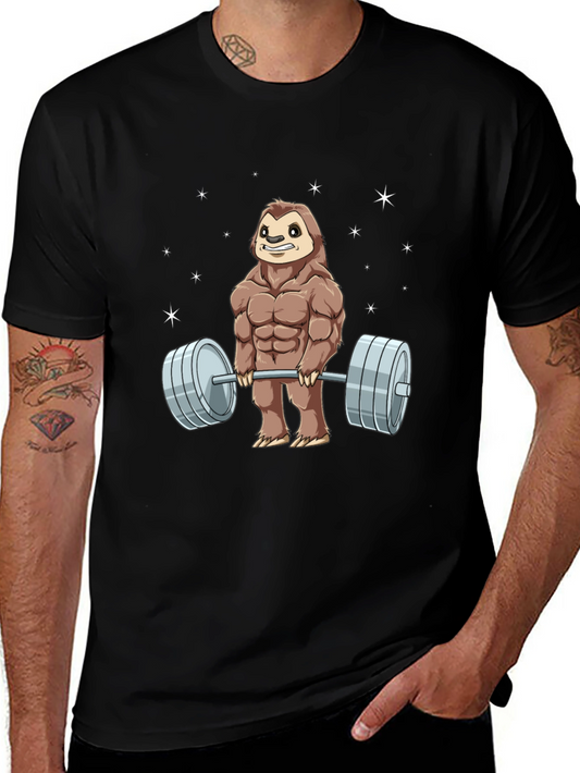 Weightlifting Sloth Graphic T-Shirt