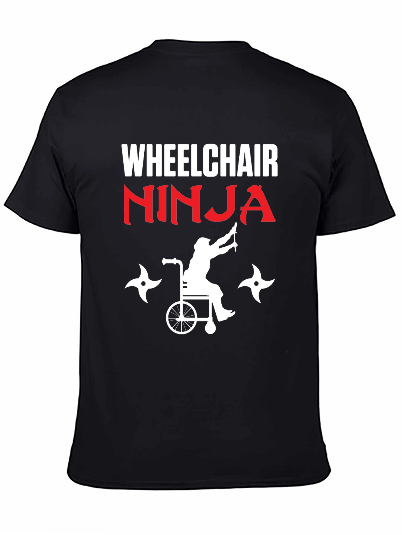 Wheelchair Ninja Graphic Tee - Black T-Shirt
