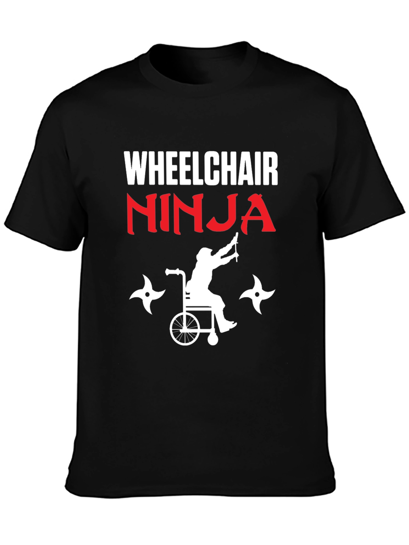 Wheelchair Ninja Graphic Tee - Black T-Shirt