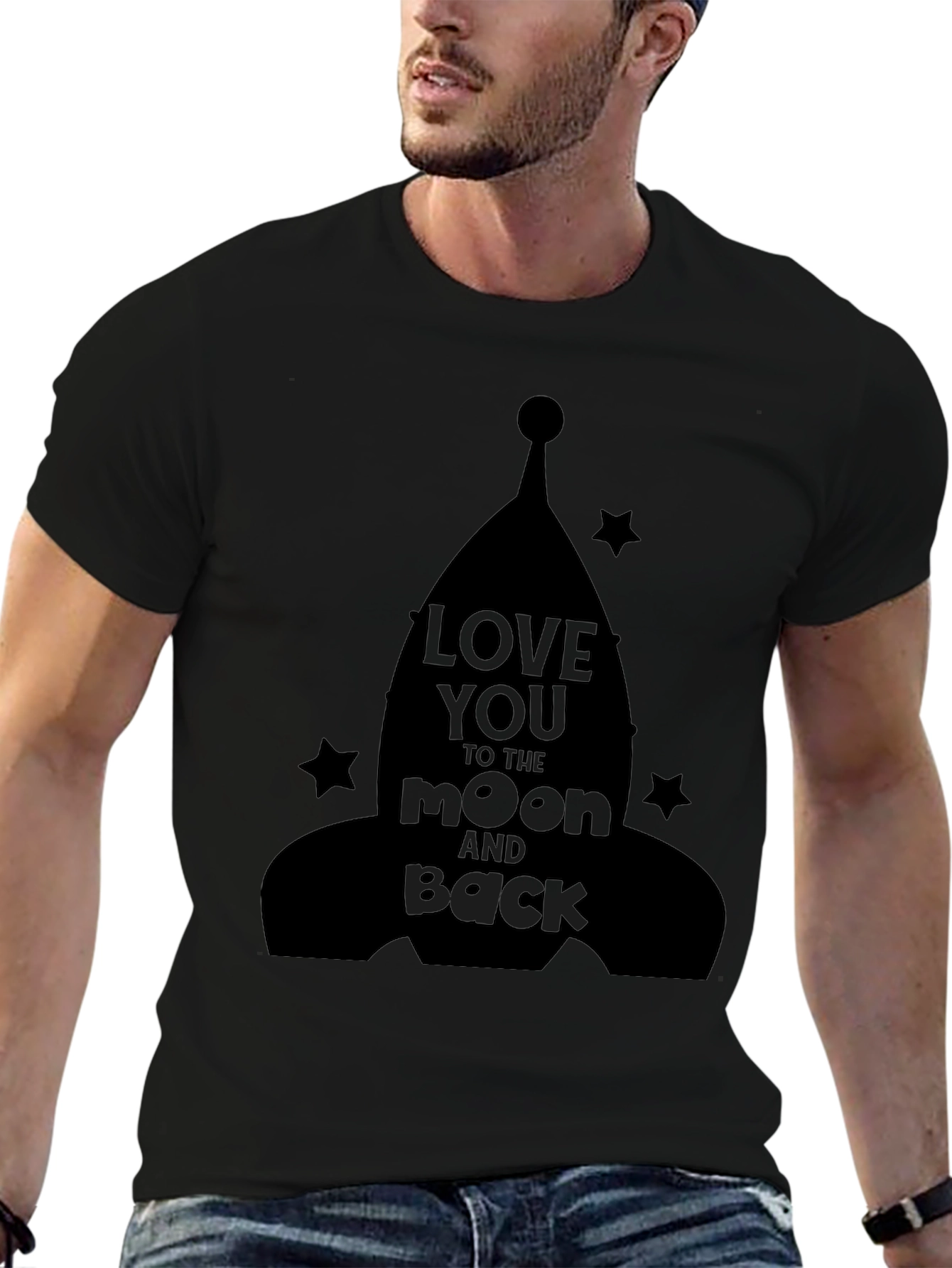 Love You to the Moon and Back Black T-Shirt