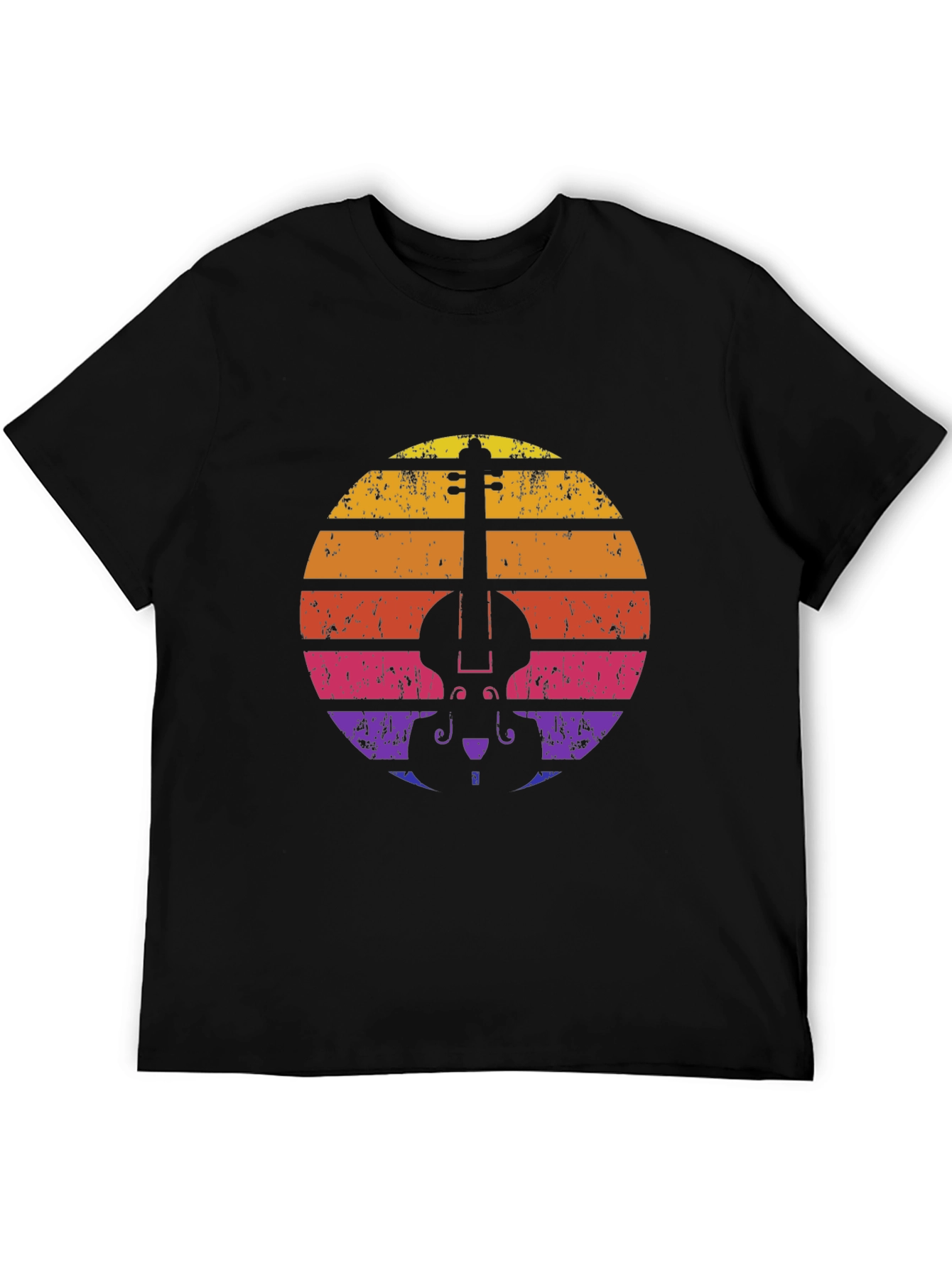 Retro Violin Sunset T-Shirt - Music Lover Tee