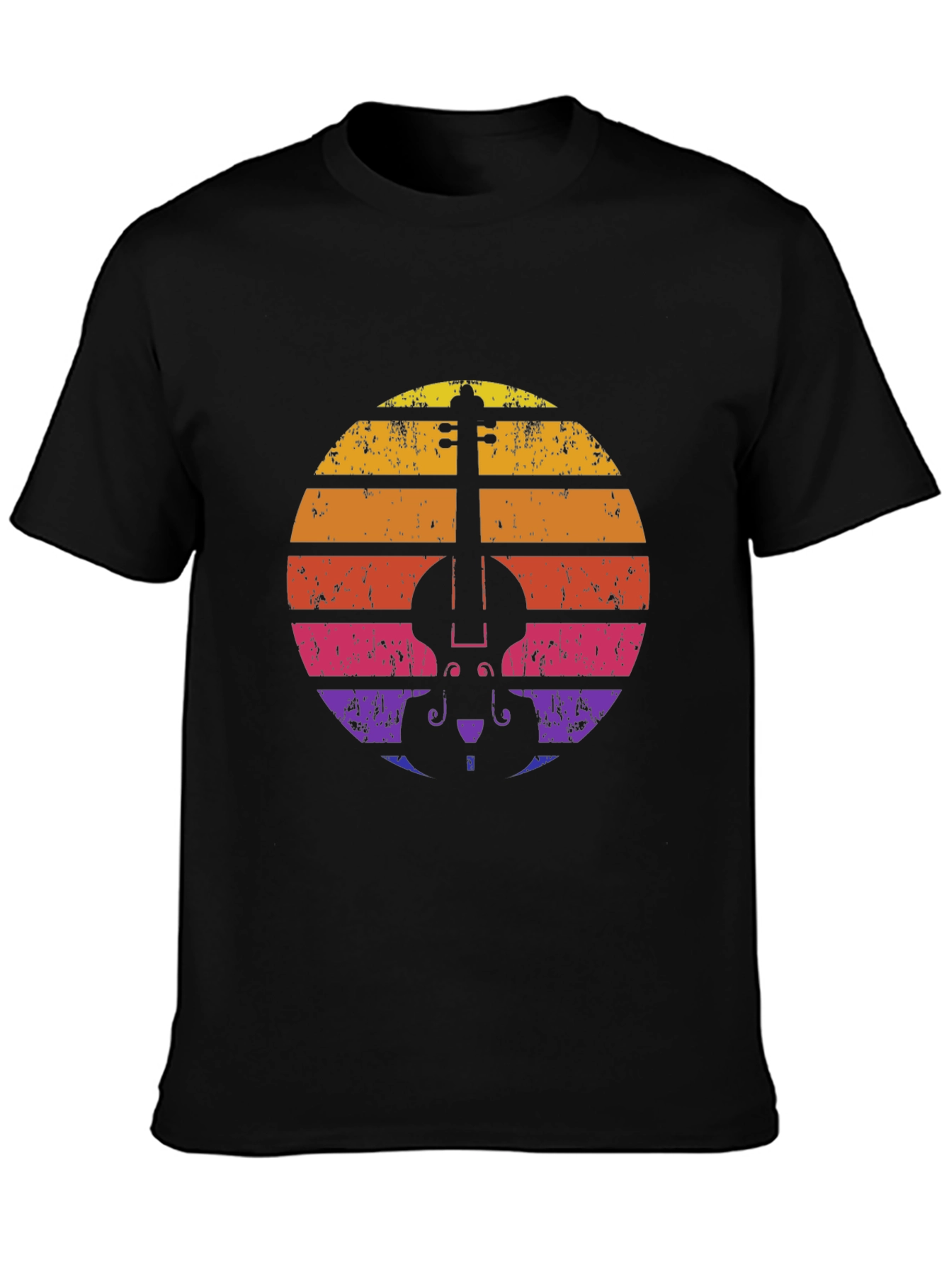 Retro Violin Sunset T-Shirt - Music Lover Tee