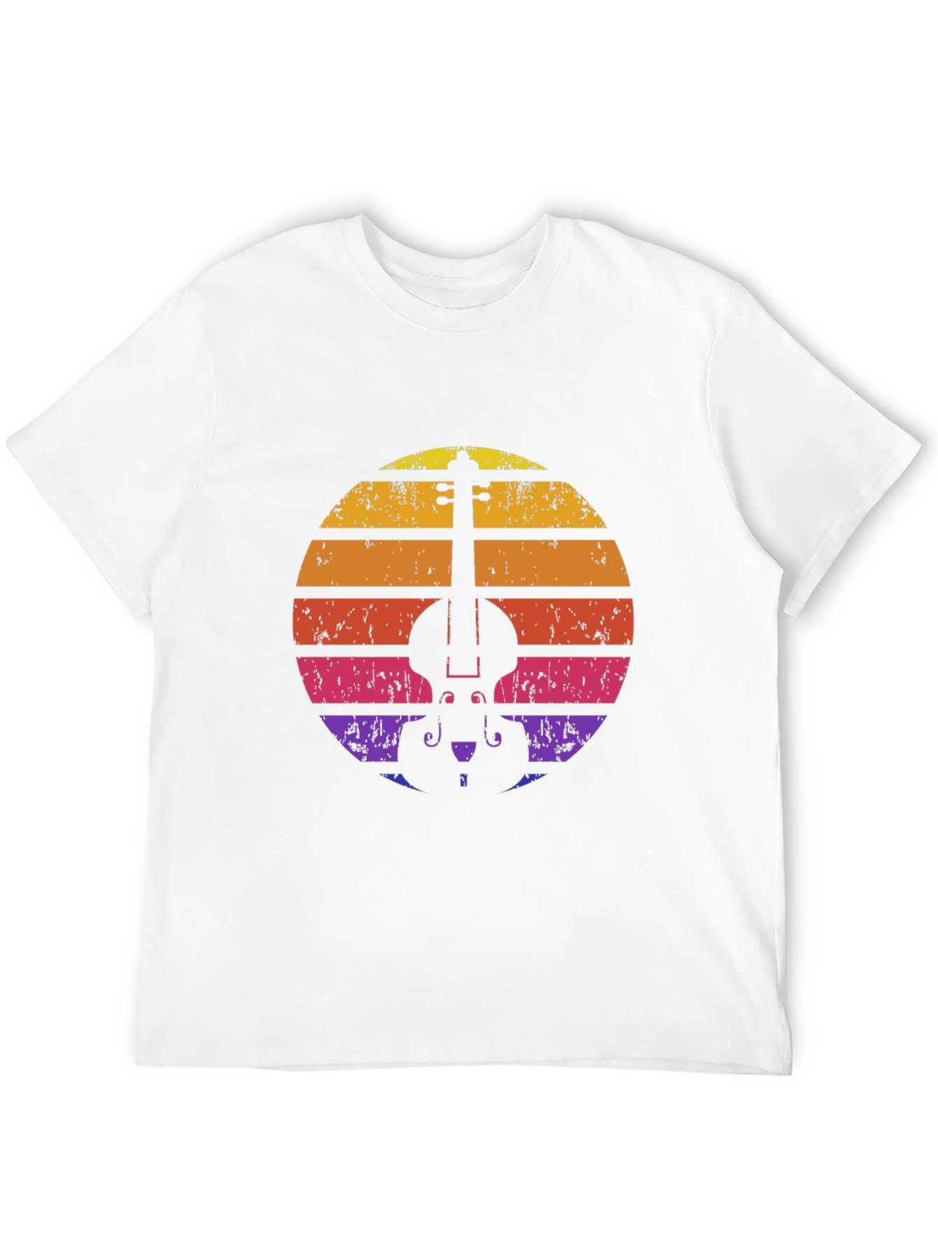 Retro Violin Sunset T-Shirt - Music Lover Tee