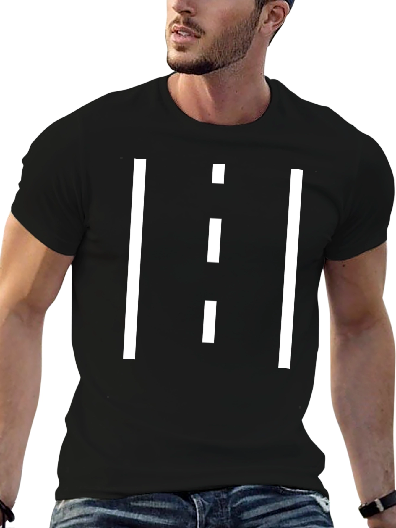 Roadway Tee: Black Graphic Print T-Shirt
