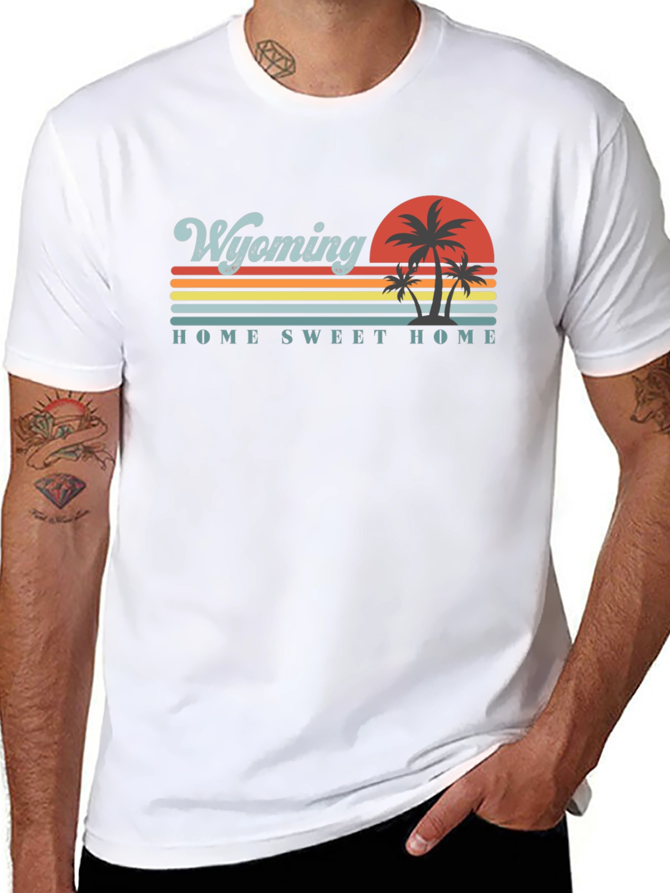 Wyoming Home Sweet Home Retro Graphic T-Shirt