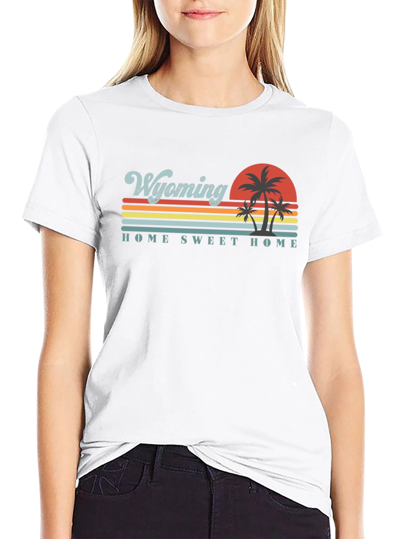 Wyoming Home Sweet Home Retro Graphic T-Shirt