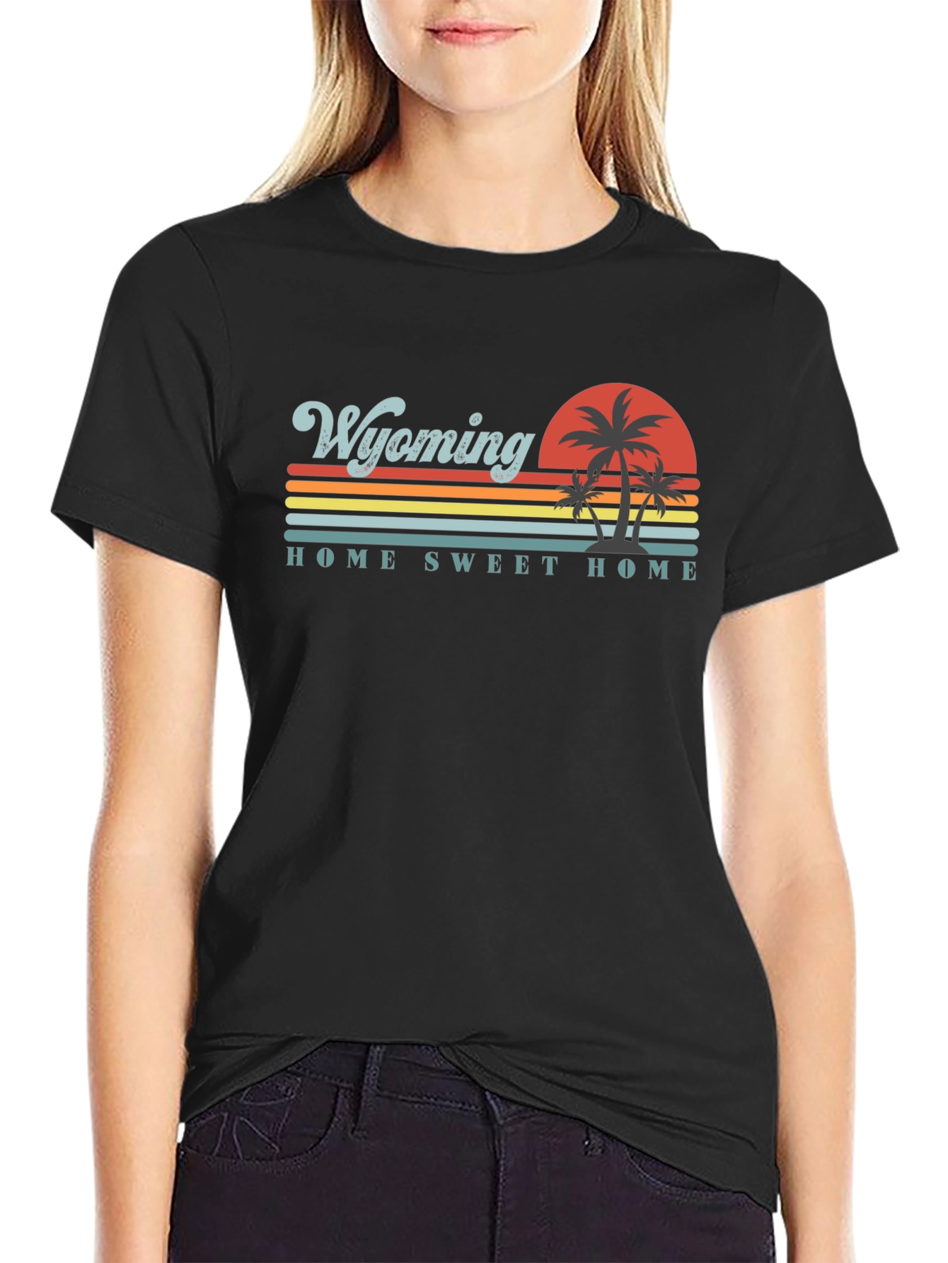 Wyoming Home Sweet Home Retro Graphic T-Shirt