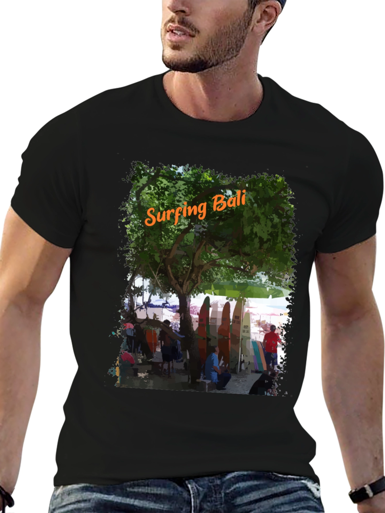 Surfing Bali Graphic Tee - Island Style