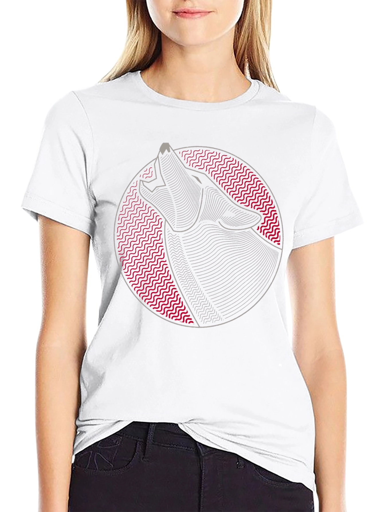 Wolf Graphic Tee - Modern Geometric Design
