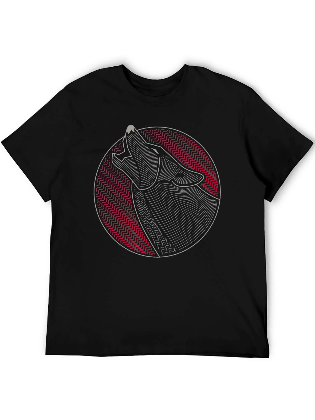 Wolf Graphic Tee - Modern Geometric Design