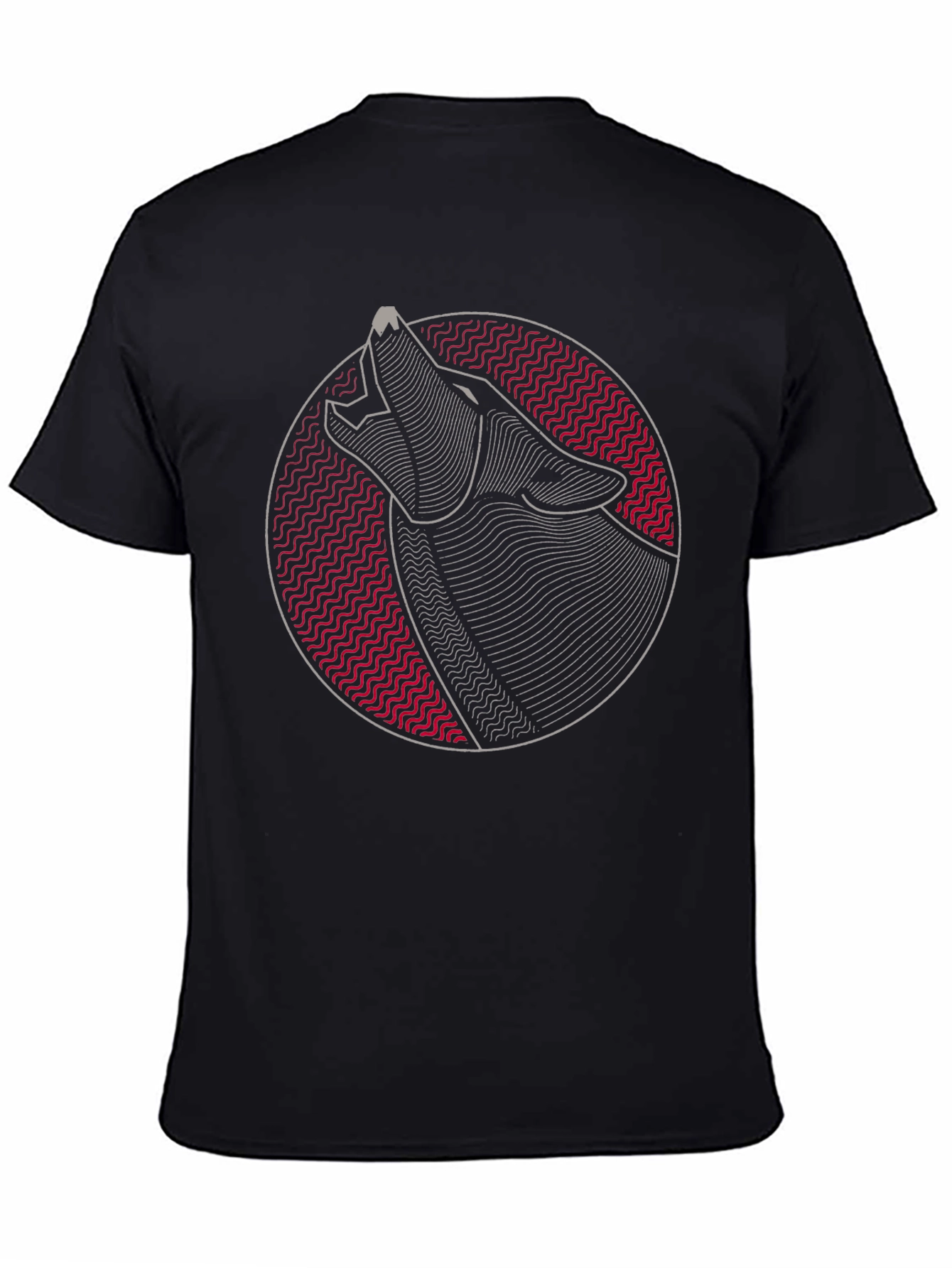 Wolf Graphic Tee - Modern Geometric Design
