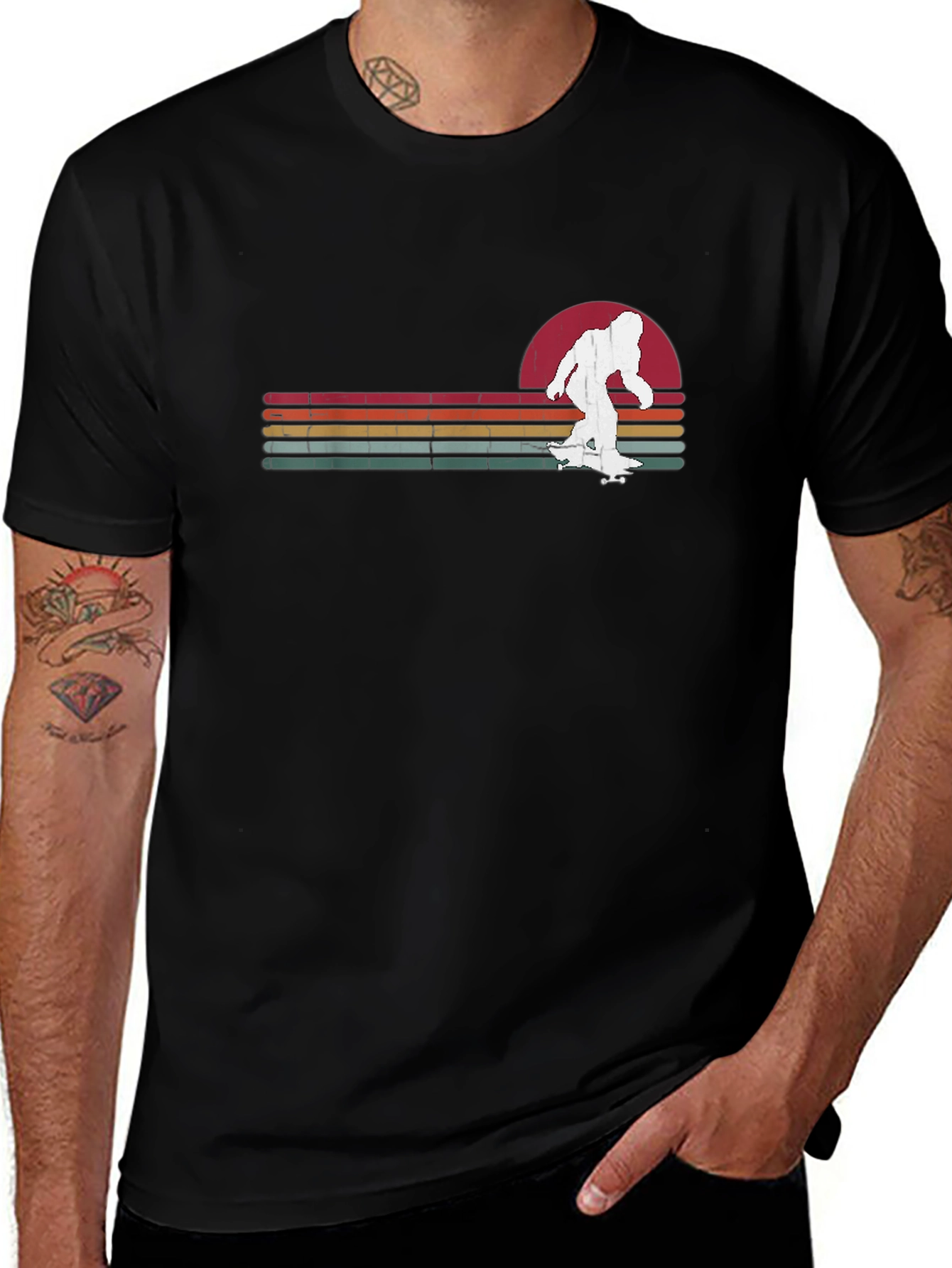 Bigfoot Skateboard T-Shirt Retro Design