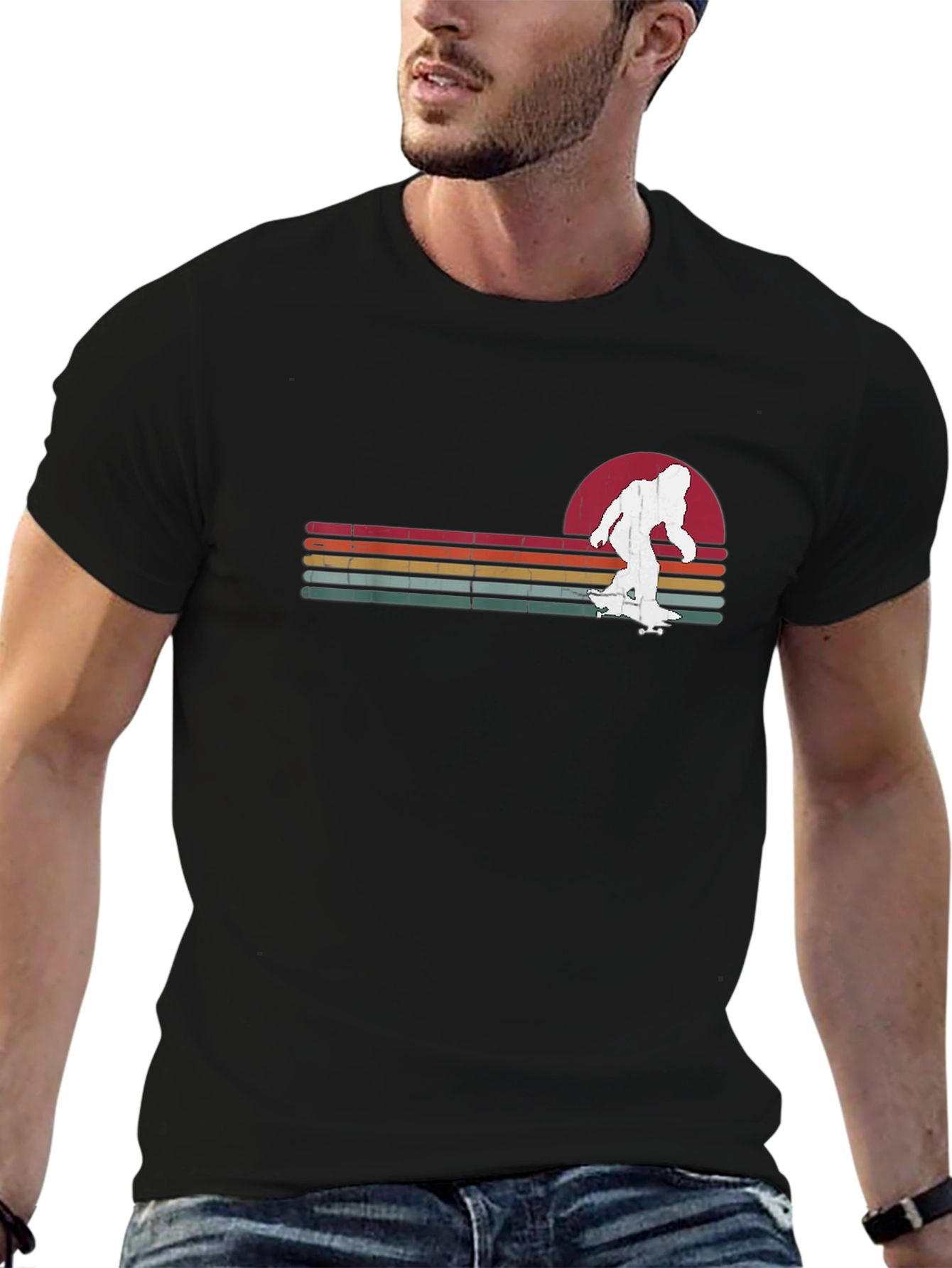 Bigfoot Skateboard T-Shirt Retro Design