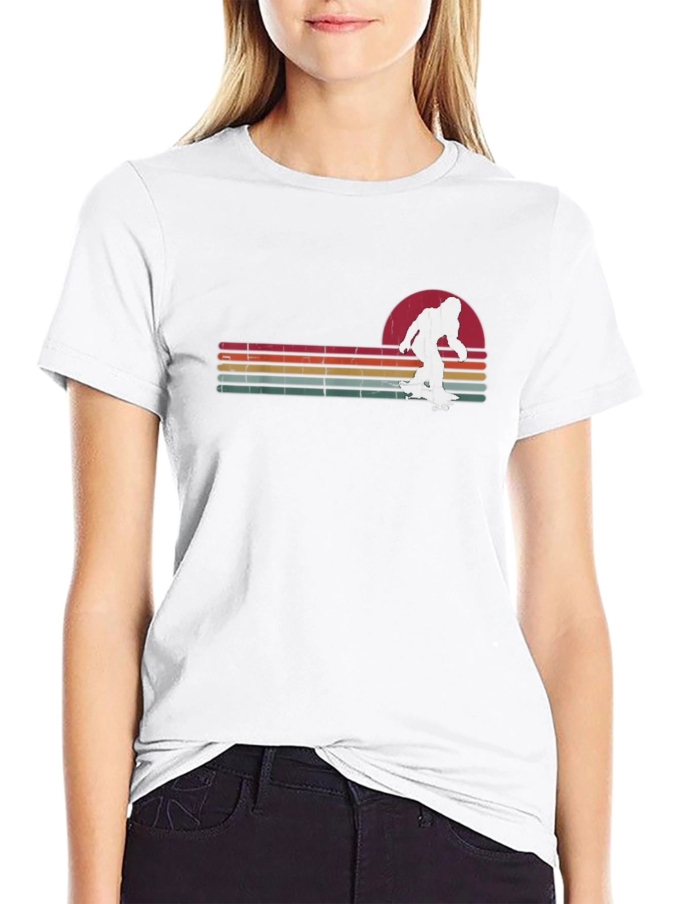 Bigfoot Skateboard T-Shirt Retro Design