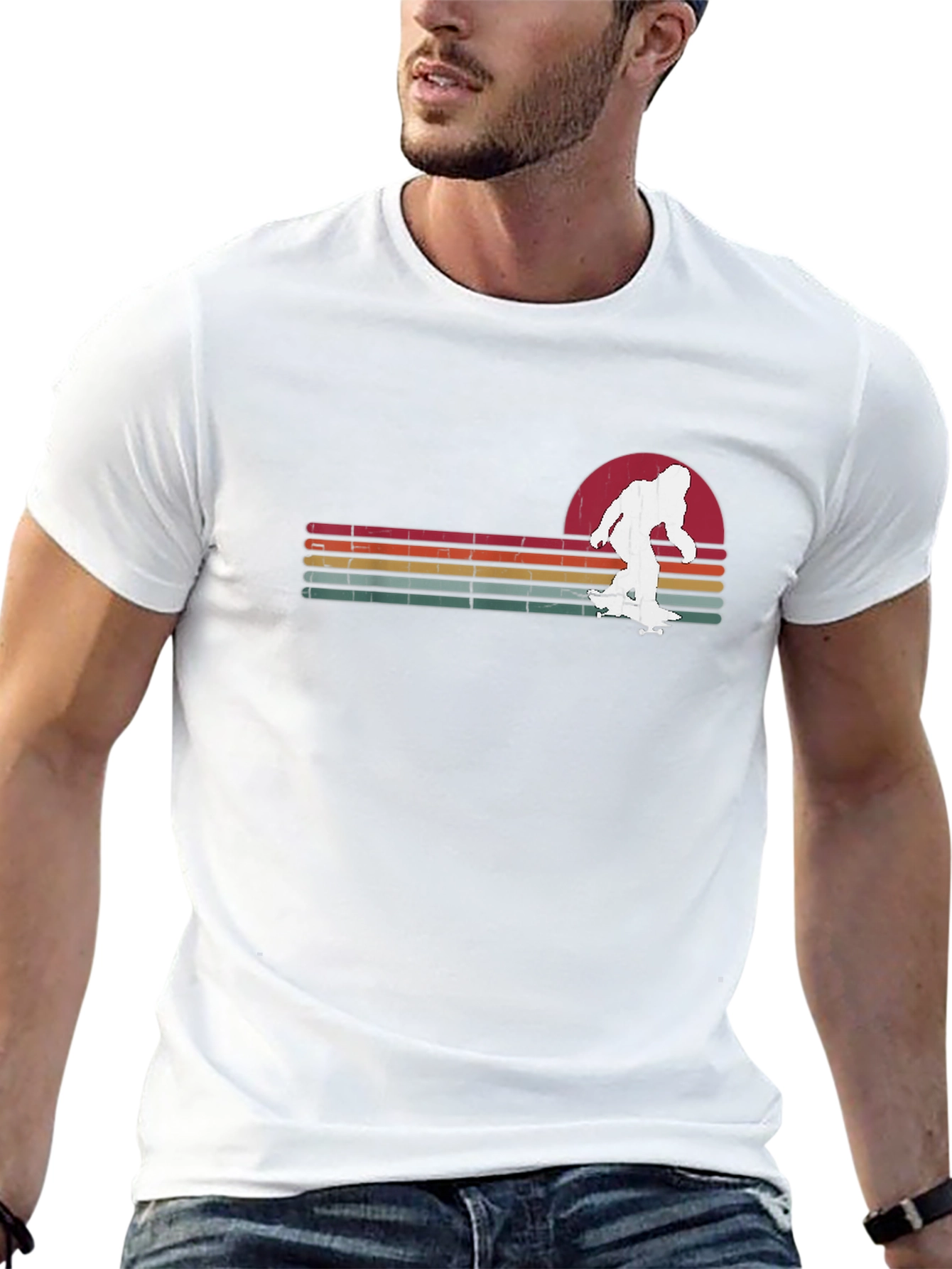 Bigfoot Skateboard T-Shirt Retro Design