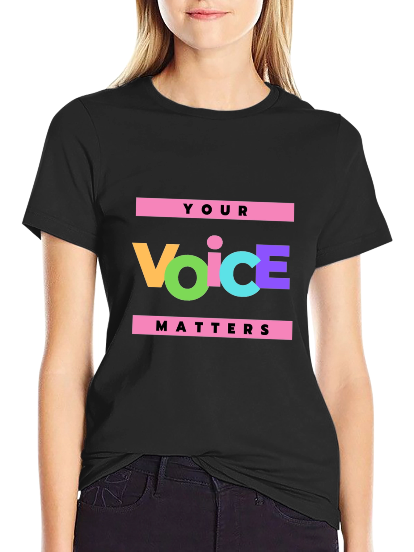 Your Voice Matters Black Graphic Tee