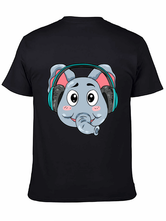 Elephant DJ Graphic Tee - Cool Cartoon T-Shirt